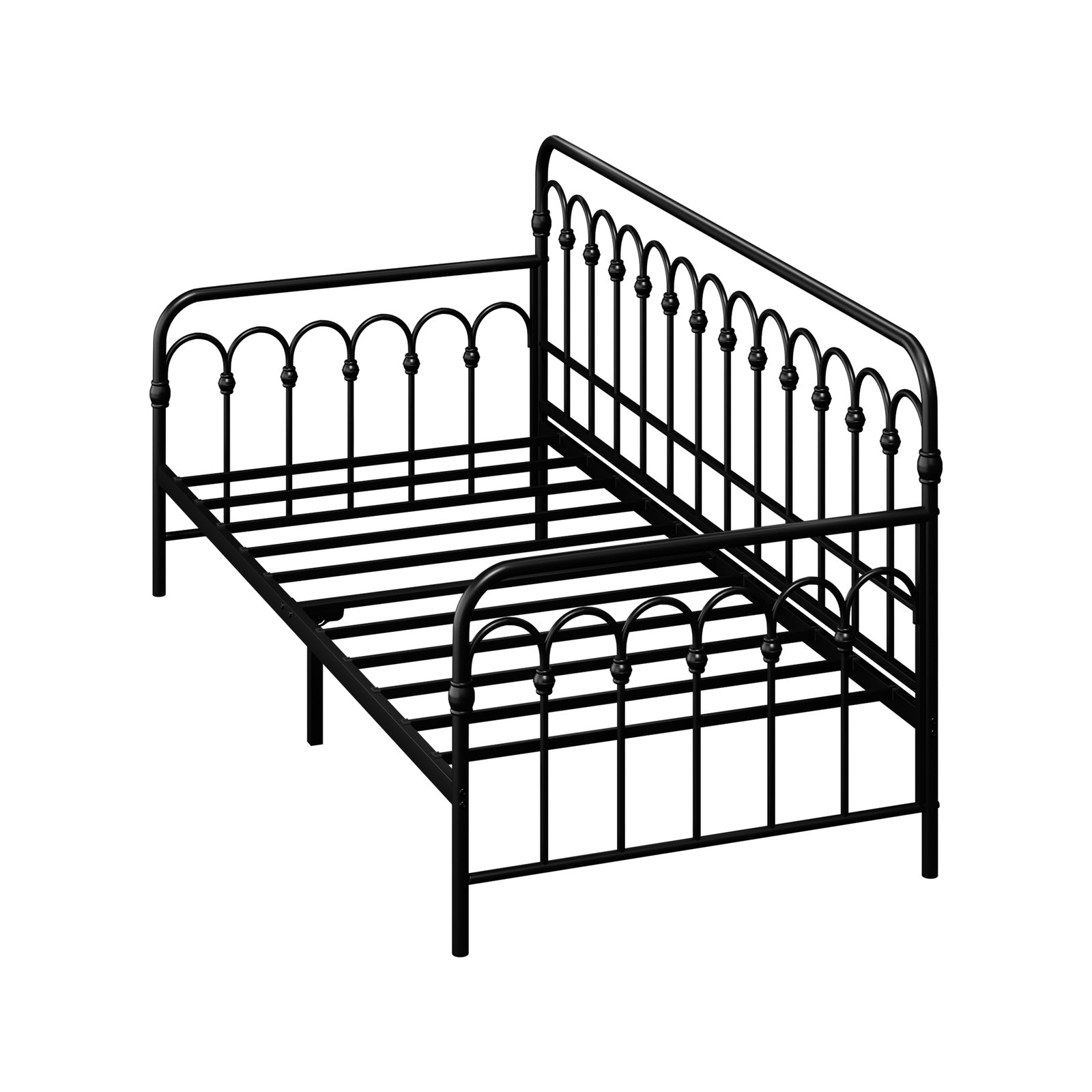 Oikiture Metal Daybed Frame Single Size Sofa Bed Steel Slat Support - Sunyee