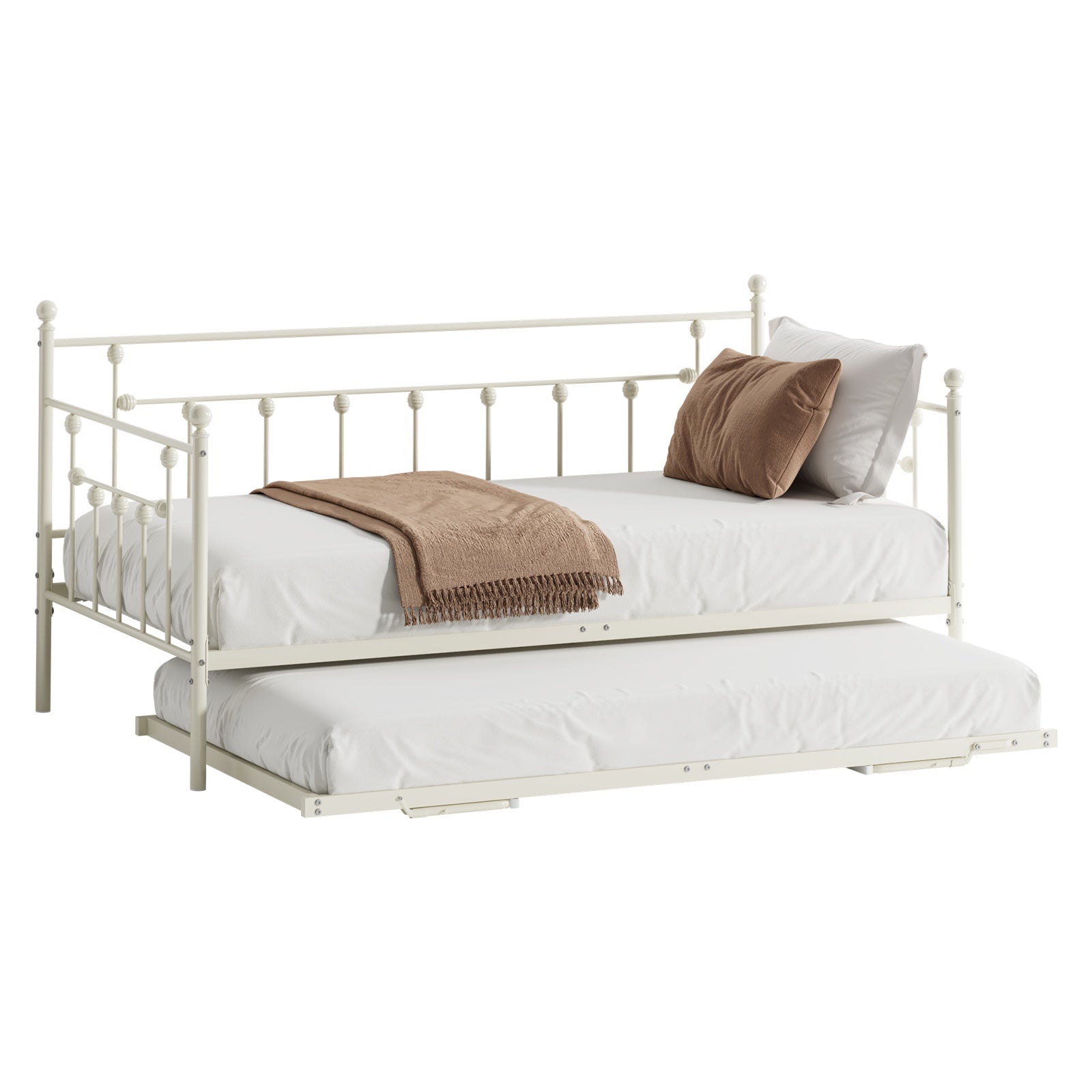 Oikiture Metal Daybed Frame Single Size Sofa Bed Base Steel Slat Suppor
