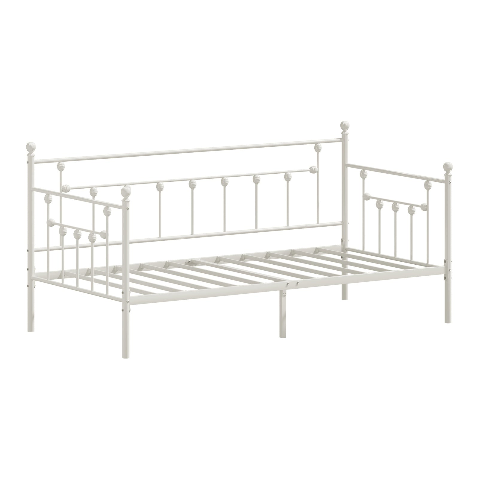 Oikiture Metal Daybed Frame Single Size Steel Slat Support Sofa Bed
