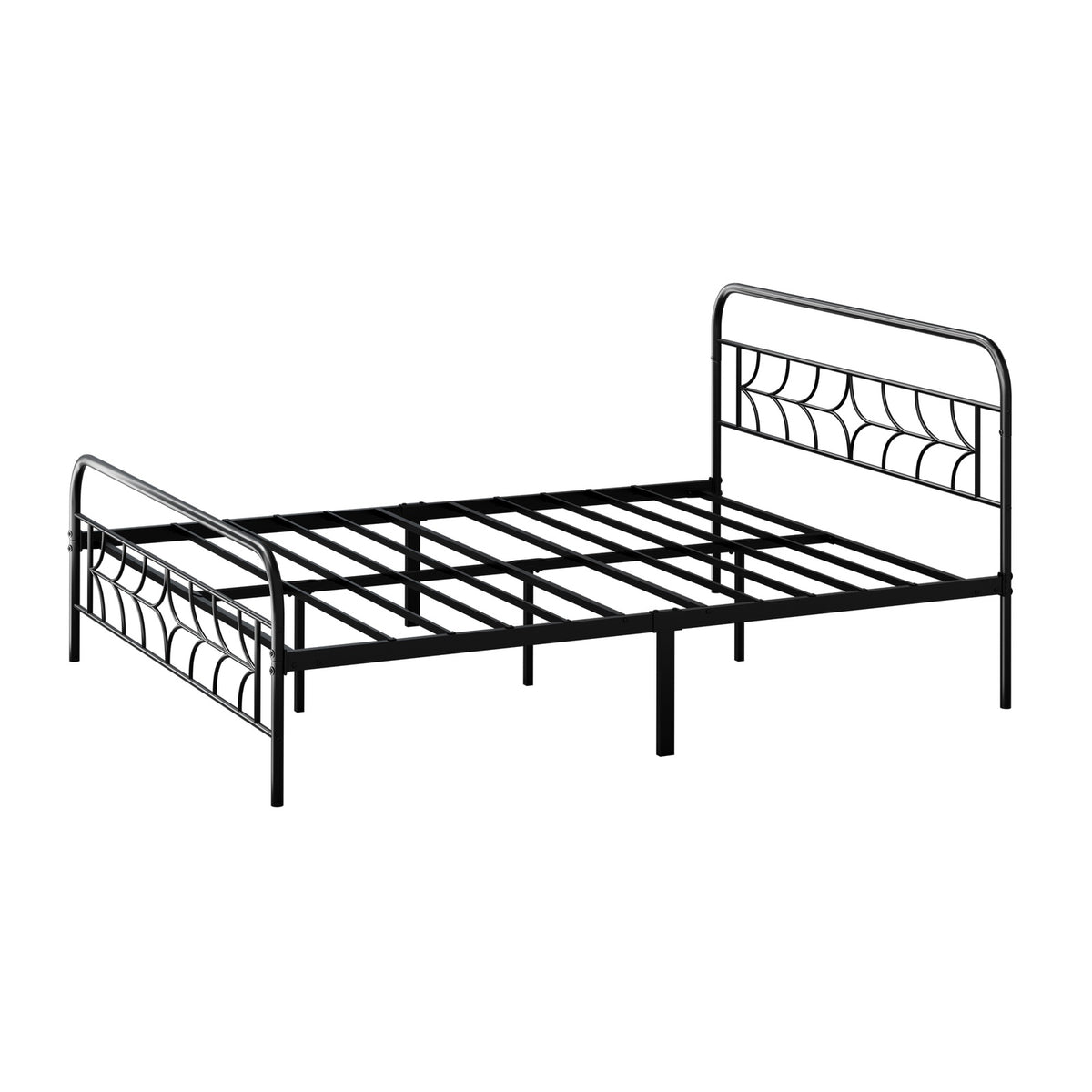 Oikiture Queen Bed Frame Metal Platform Bed Base with Sparkling Star Headboard