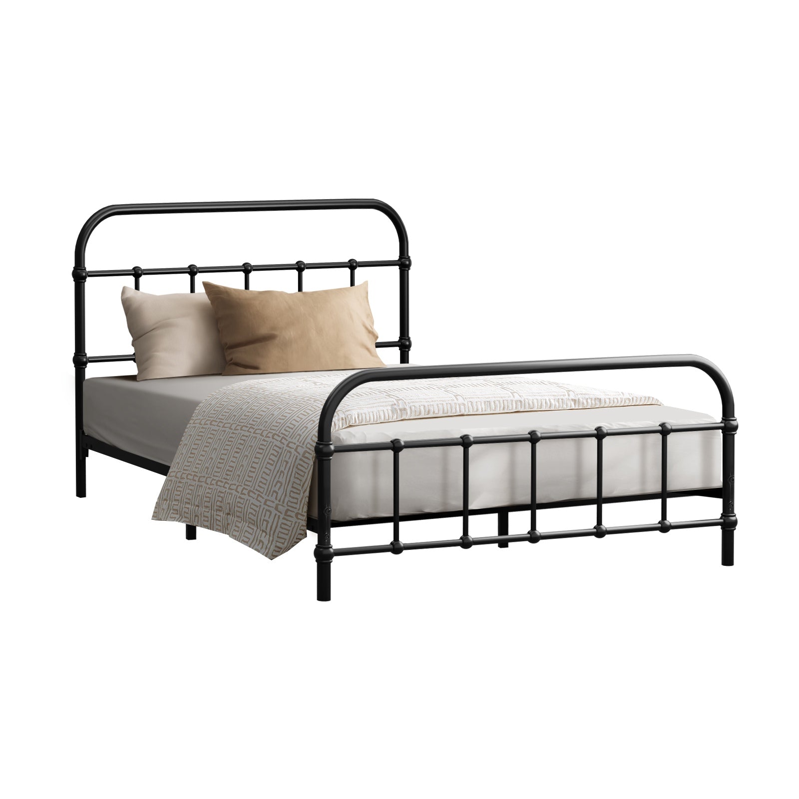 Oikiture Metal Bed Frame Queen Double King Single Size Metal Bed Base Platform
