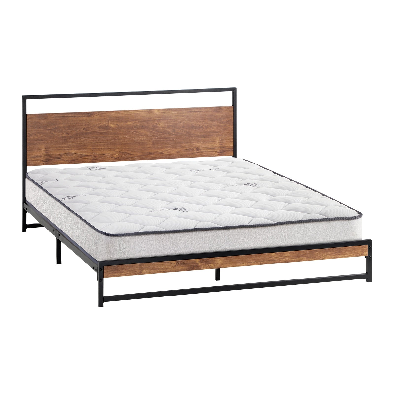 Oikiture Metal Bed Frame Queen Double King Single Platform with Mattress Set - Sunyee