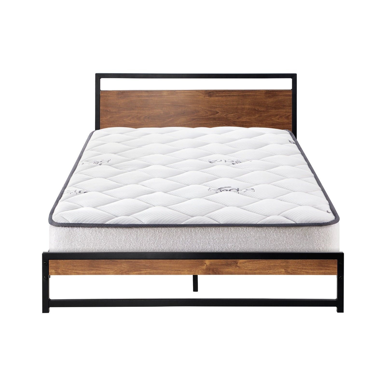 Oikiture Metal Bed Frame Single Size Beds Platform with Mattress - Sunyee