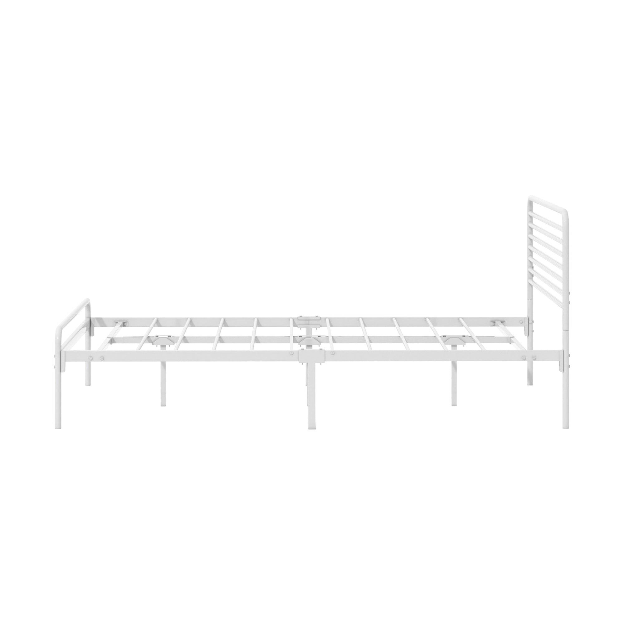 Oikiture Metal Bed Frame Double Size Bed Base Beds Platform White - Sunyee