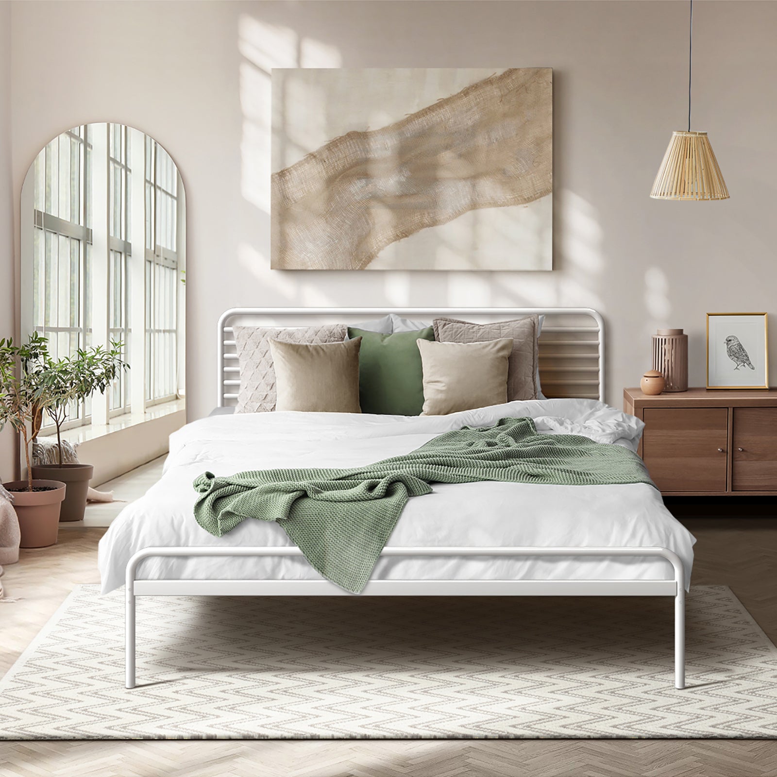 Oikiture Metal Bed Frame Queen Double King Single Bed Base Beds Platform - Sunyee