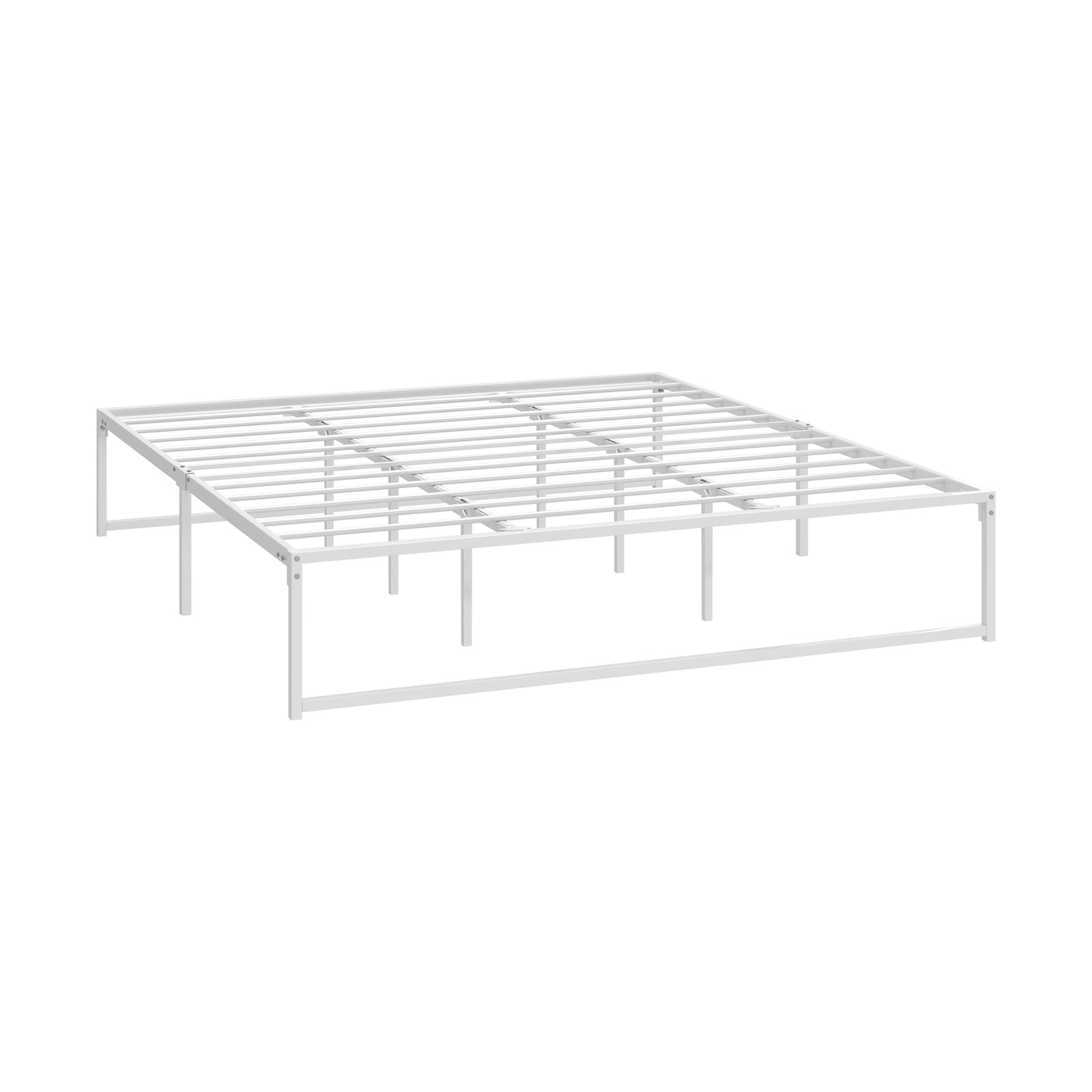 Oikiture Metal Bed Frame KIng Size Beds Base Platform White - Sunyee