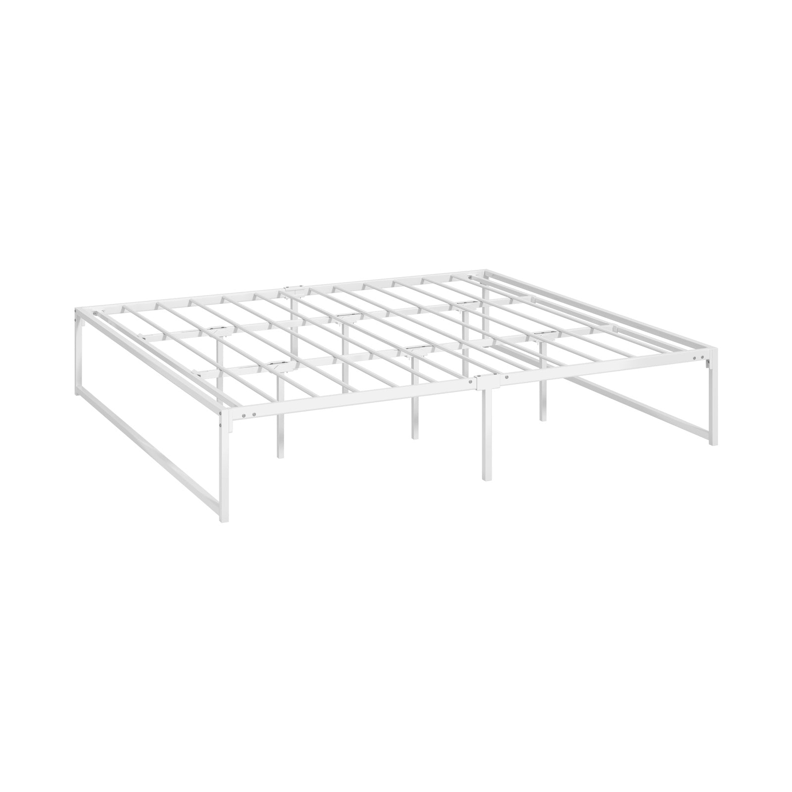Oikiture Metal Bed Frame KIng Size Beds Base Platform White - Sunyee