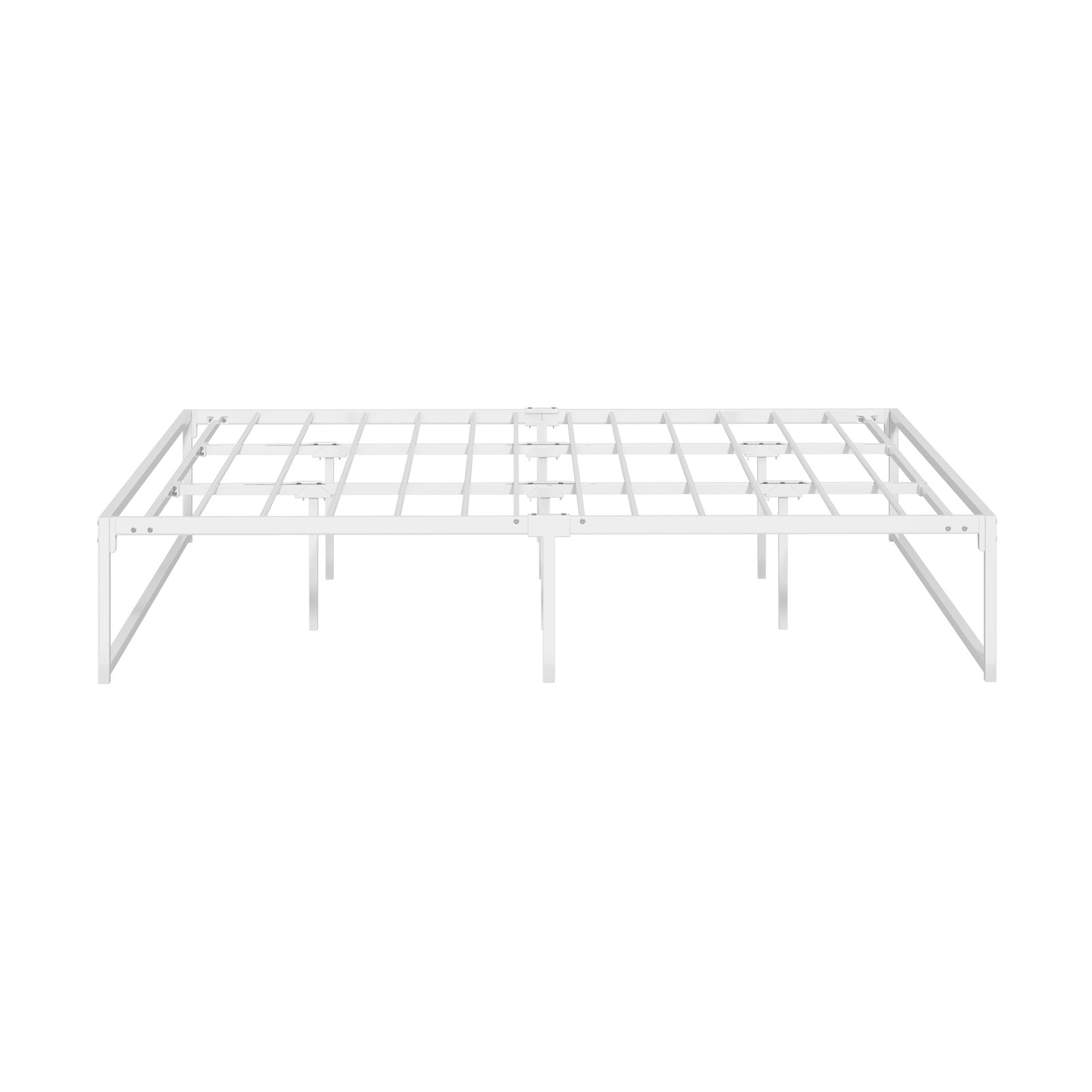 Oikiture Metal Bed Frame KIng Size Beds Base Platform White - Sunyee