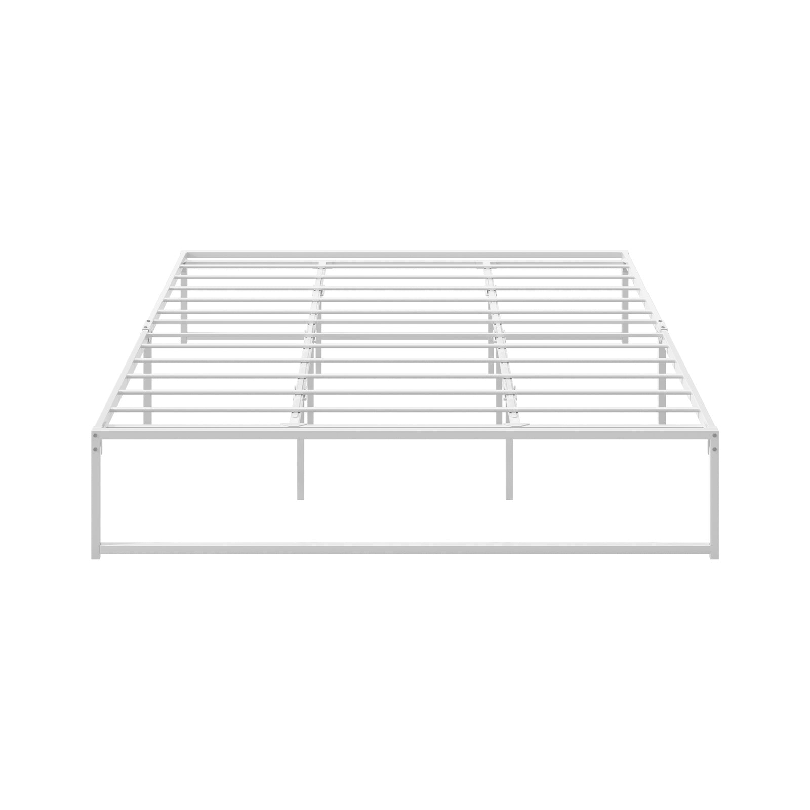 Oikiture Metal Bed Frame KIng Size Beds Base Platform White - Sunyee