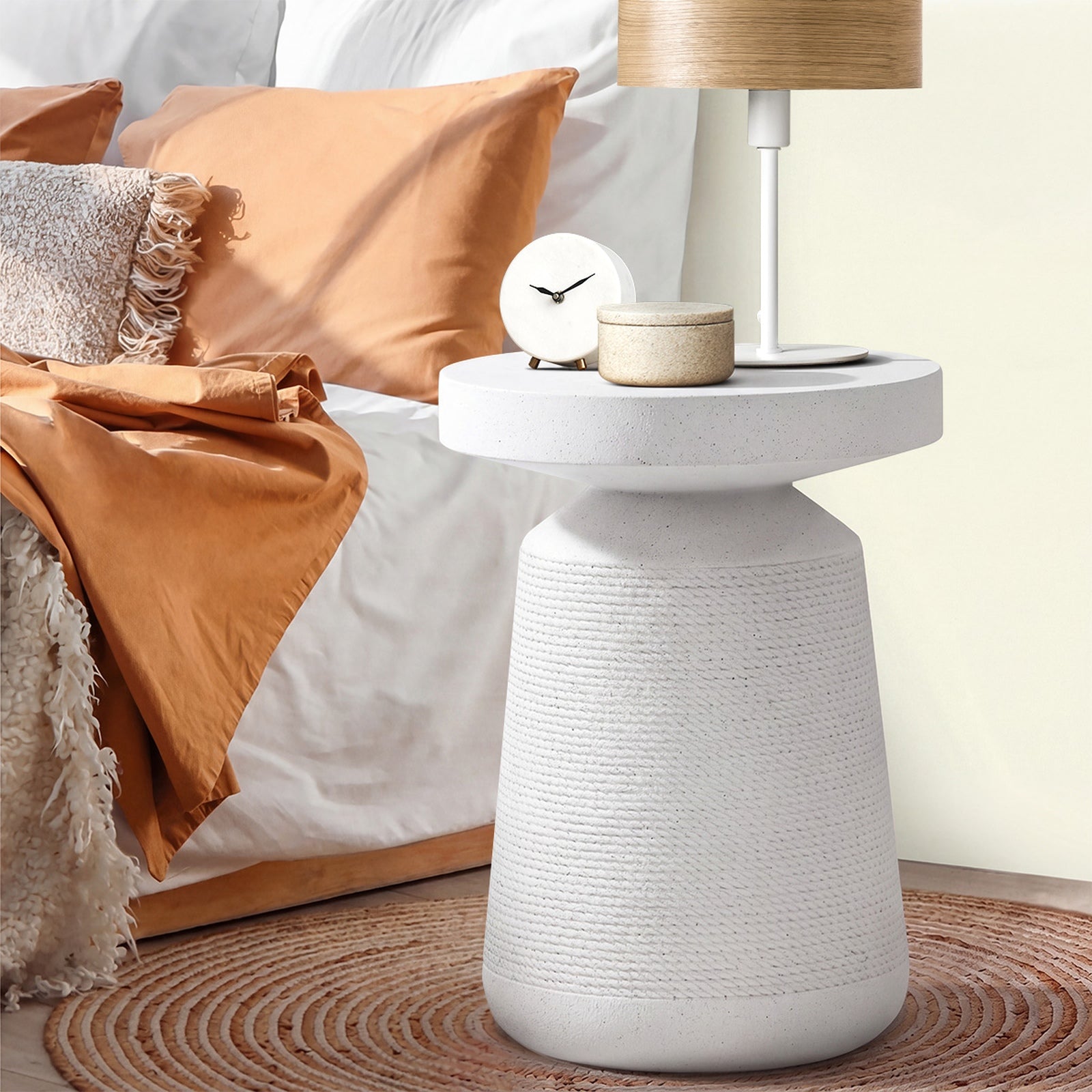 Oikiture Side Table Coffee Bedside Tables End Stool Stand Nightstand White