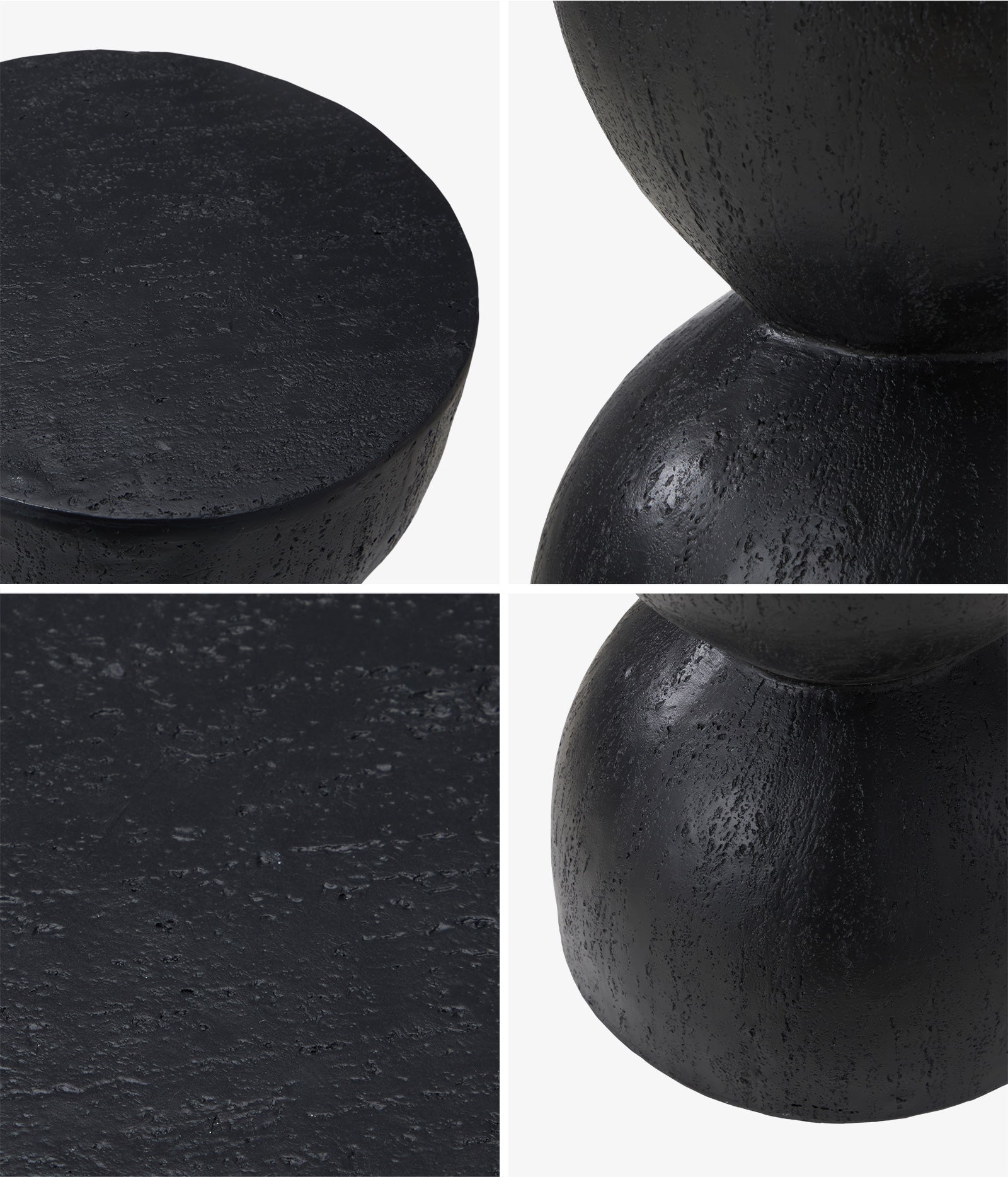 Oikiture Side Table Coffee Bedside End Stool Stand Concrete Outdoor Indoor Black - Sunyee
