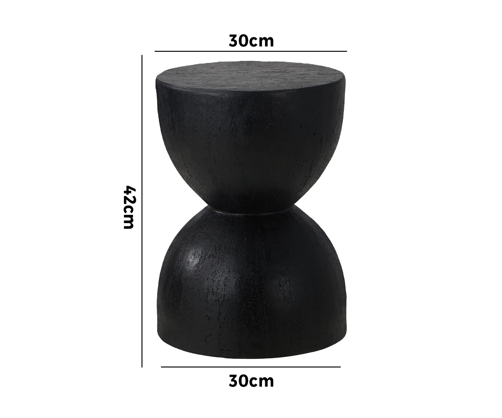 Oikiture Side Table Coffee Bedside End Stool Stand Concrete Outdoor Indoor Black - Sunyee