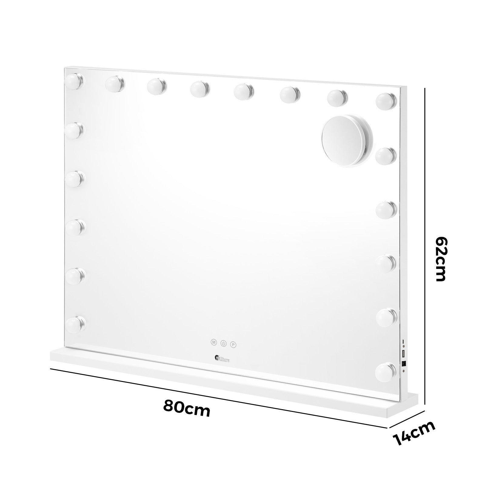 Oikiture Hollywood Makeup Mirror Magnifying LED 18 Bulbs 80x62cm Wall Mirrors - Sunyee