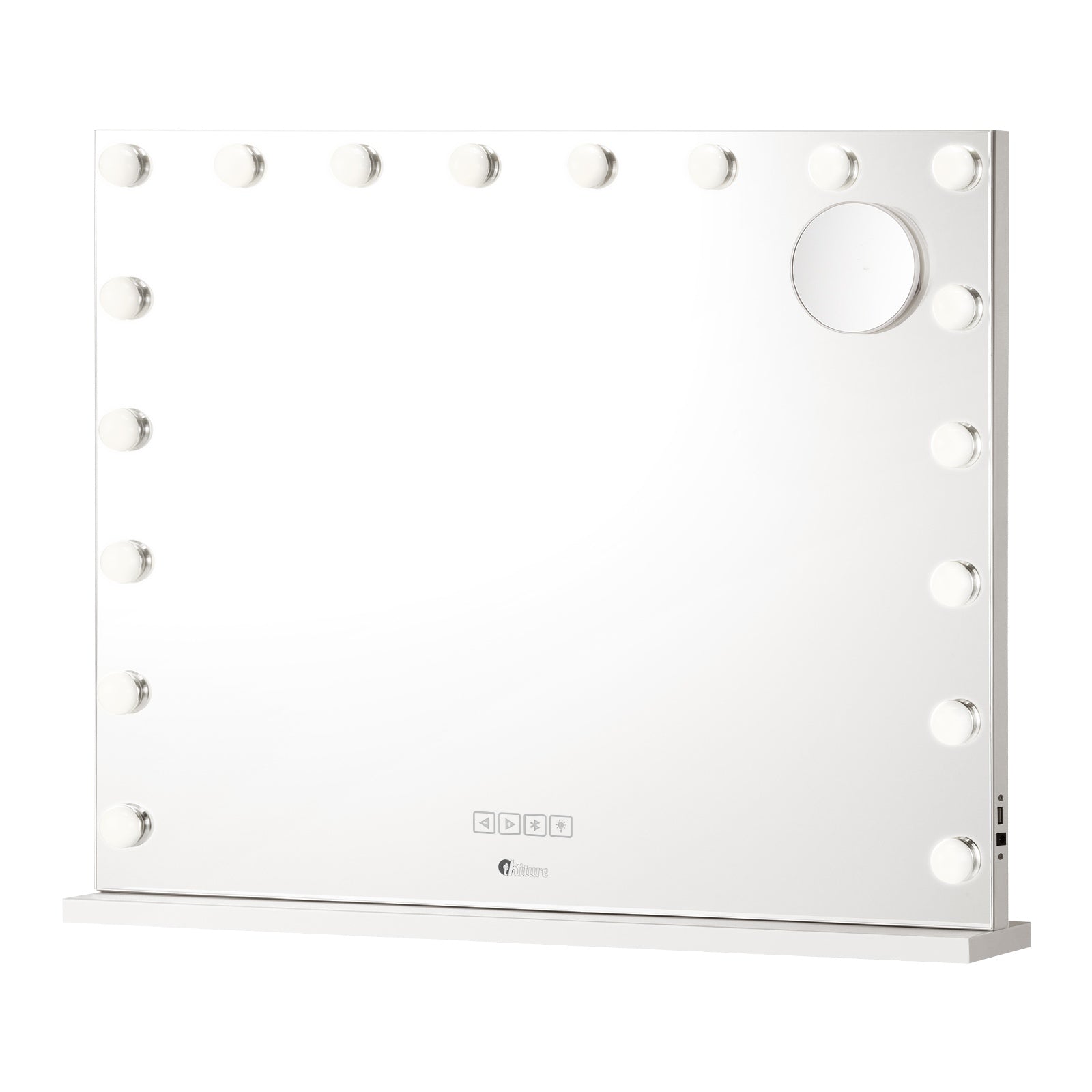 Oikiture Hollywood Mirrors Makeup Magnifying Mirror Bluetooth with LED Lights - Sunyee
