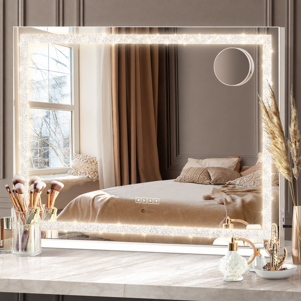 Oikiture Bluetooth Hollywood Makeup Mirror 20 LED Light 100x72cm Vanity Mirrors