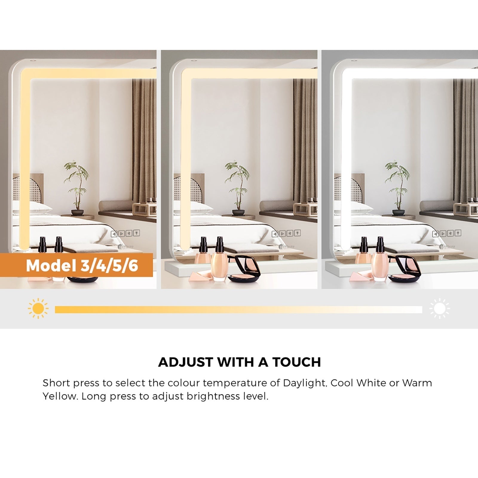 Oikiture Hollywood Mirrors Makeup Magnifying Mirror Bluetooth with LED Lights - Sunyee