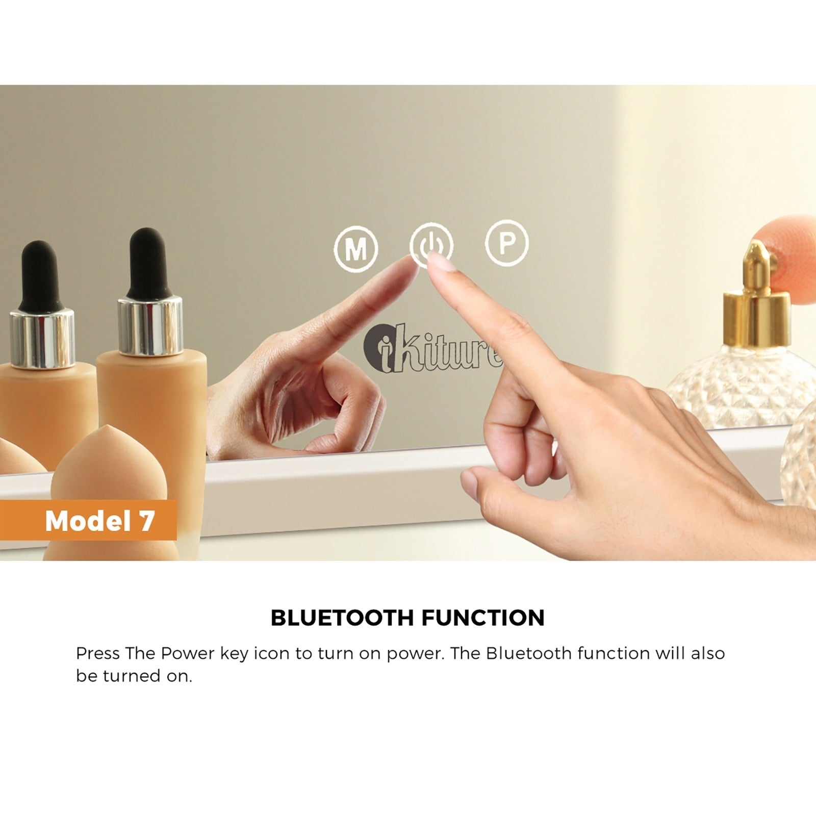 Oikiture Hollywood Mirrors Makeup Magnifying Mirror Bluetooth with LED Lights - Sunyee