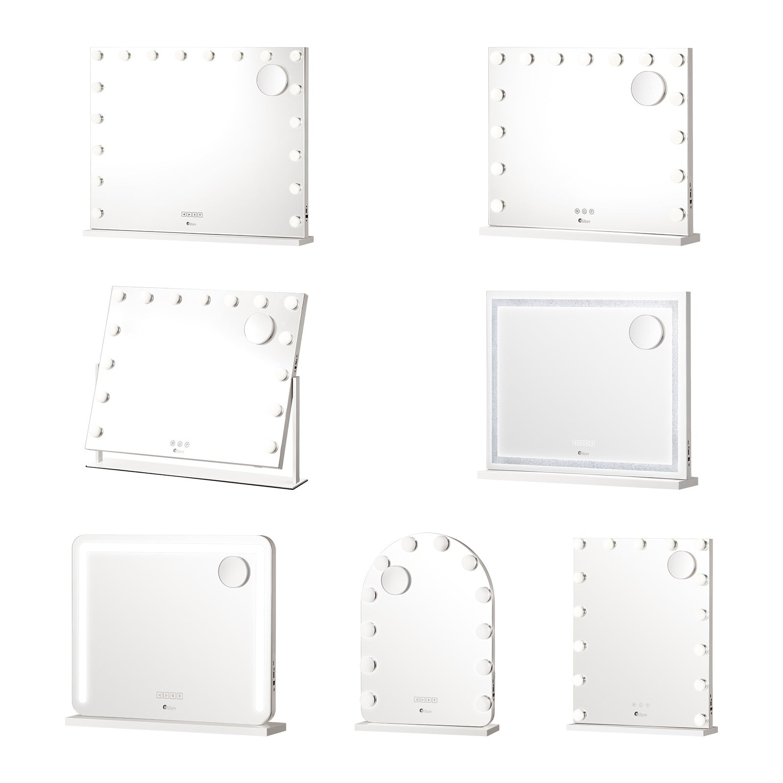 Oikiture Hollywood Mirrors Makeup Magnifying Mirror Bluetooth with LED Lights - Sunyee