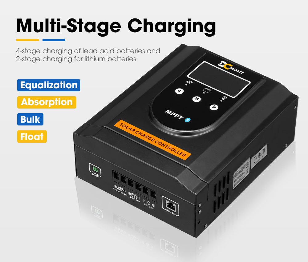 40A MPPT Bluetooth Solar Charge Controller LiFePO4 Battery Compatible - Sunyee