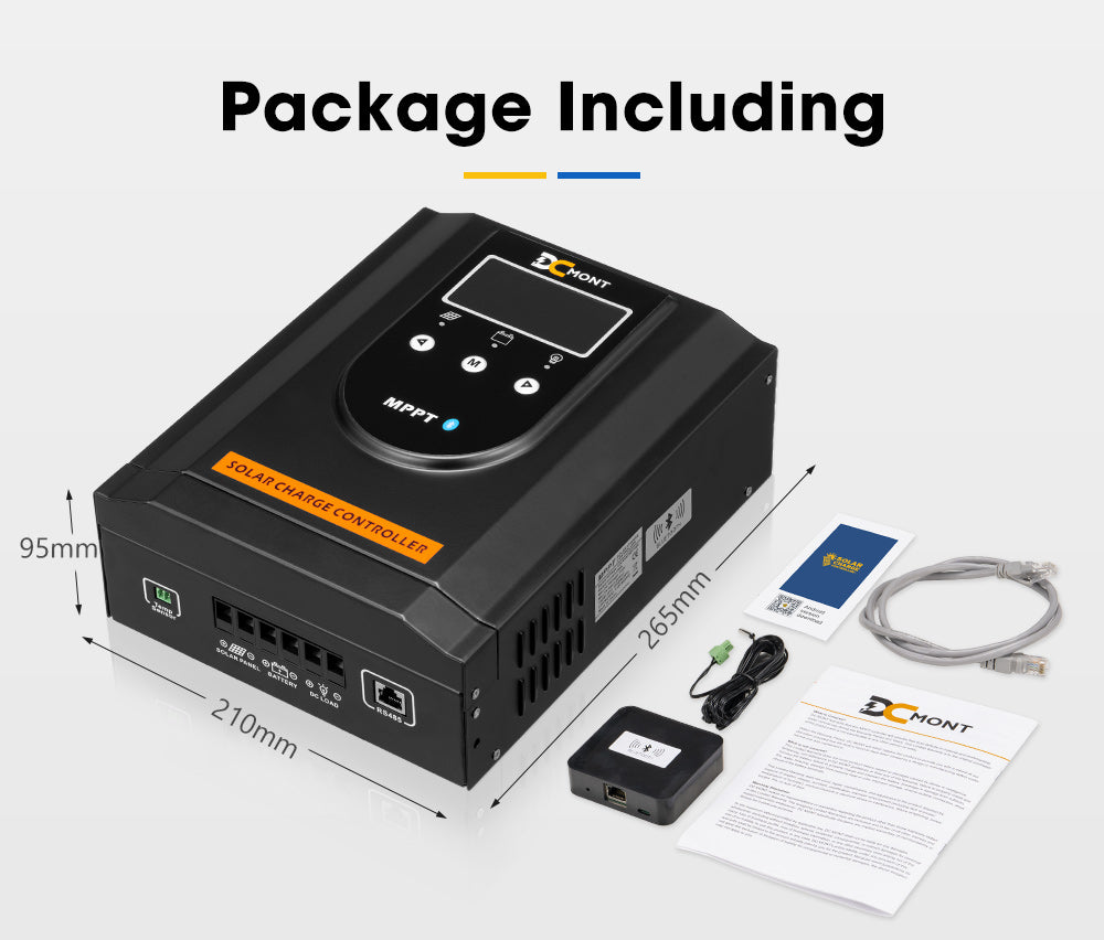 60A MPPT Bluetooth Solar Charge Controller LiFePO4 Battery Compatible - Sunyee