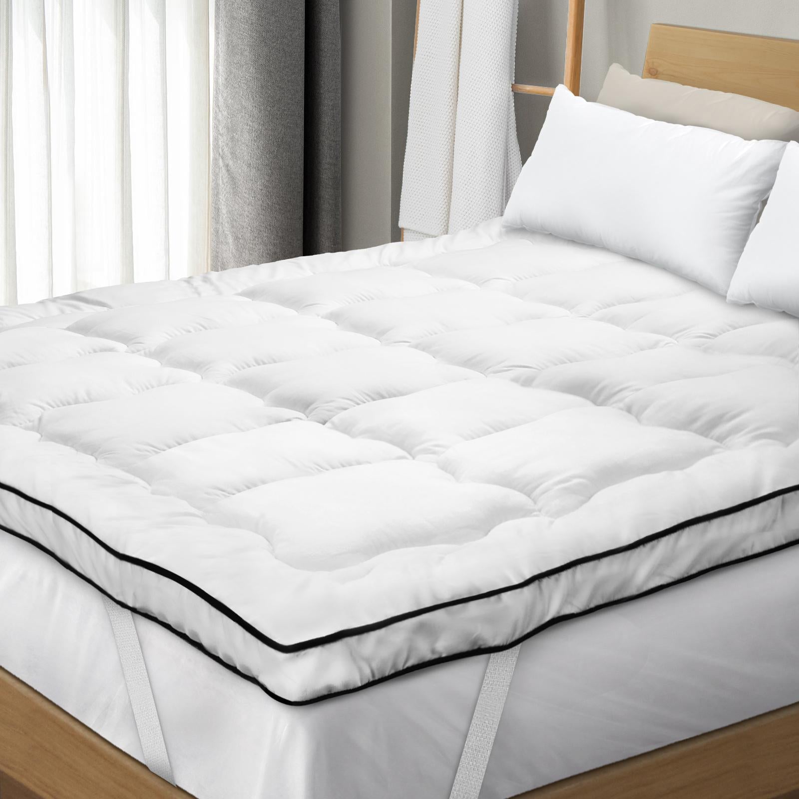 Bedra Pillowtop Mattress Topper Pad Double Microfibre Luxury Protector Cover