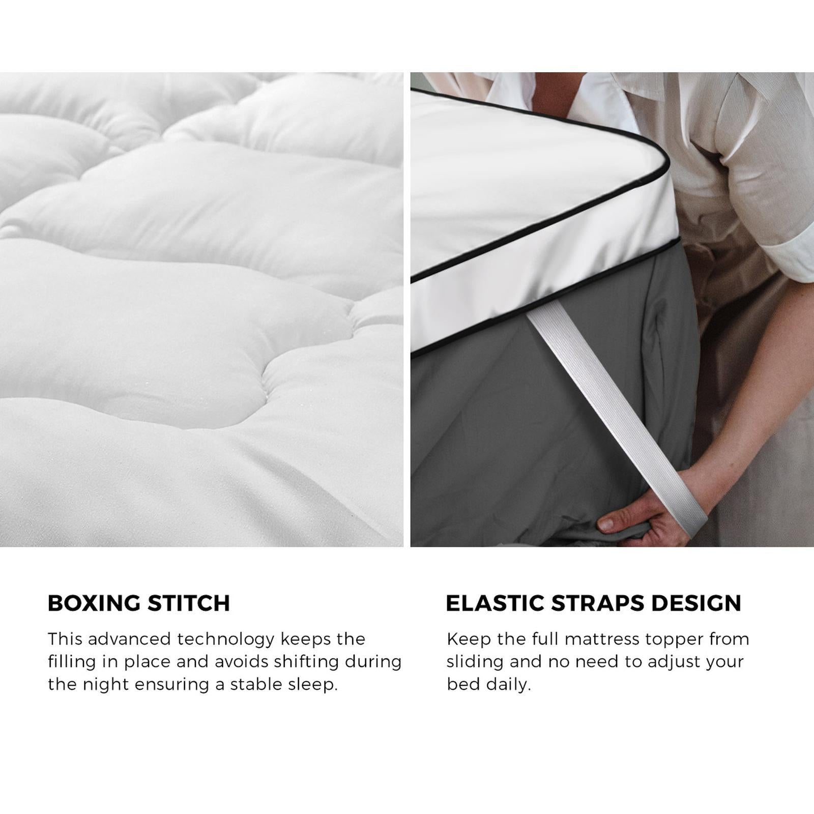 Bedra Pillowtop Mattress Topper Pad Double Microfibre Luxury Protector Cover