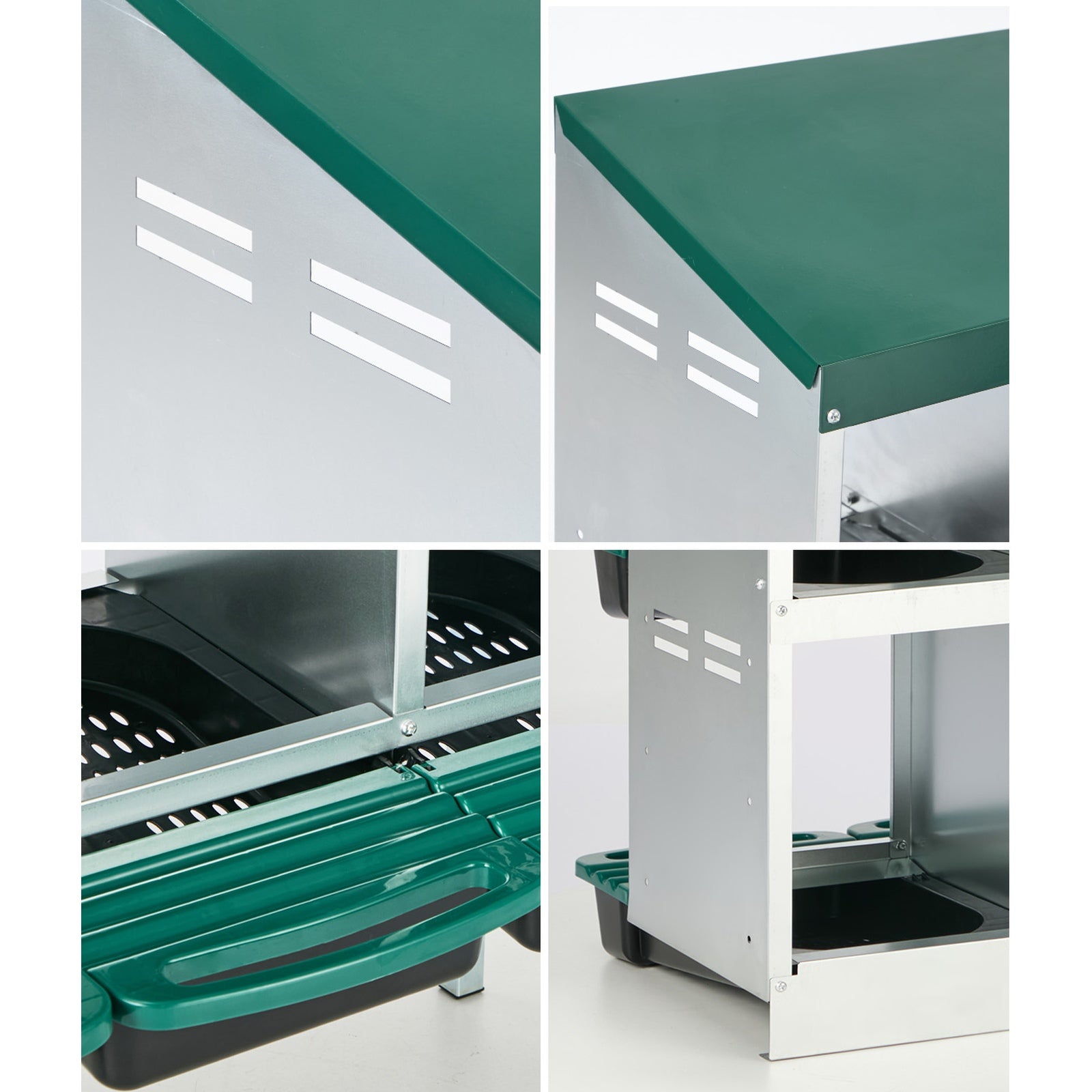 Alopet 6 Holes Chicken Nesting Box Roll Away Hen Chook Laying Boxes