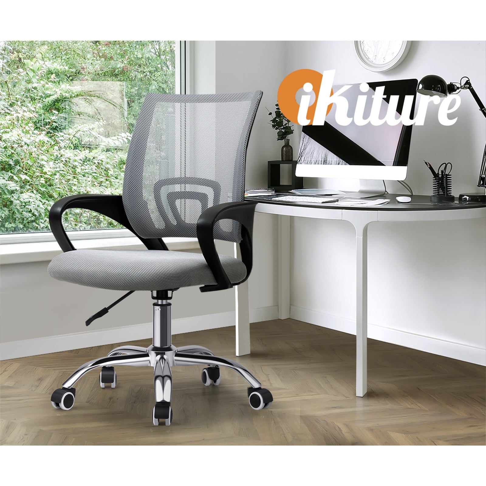 Oikiture Office Chair Mesh Gaming Chair Grey