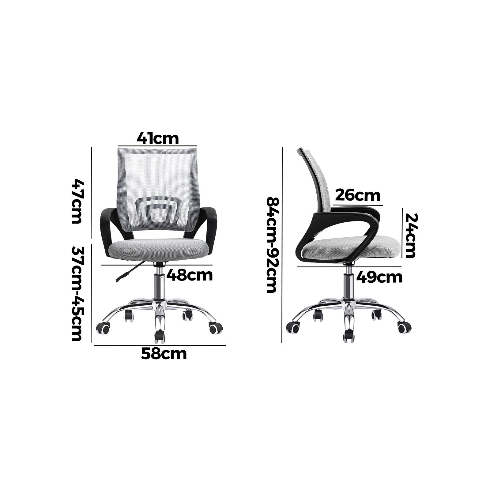 Oikiture Office Chair Mesh Gaming Chair Grey