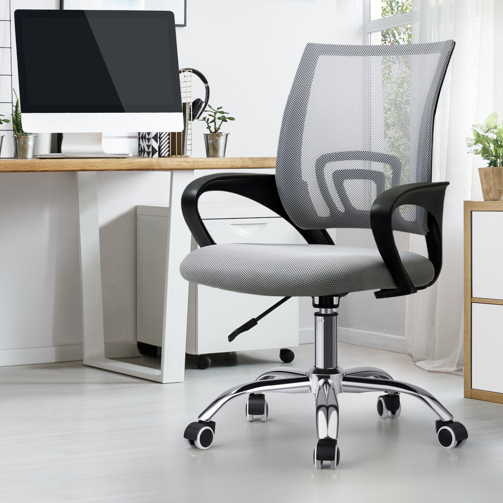Oikiture Office Chair Mesh Gaming Chair Grey