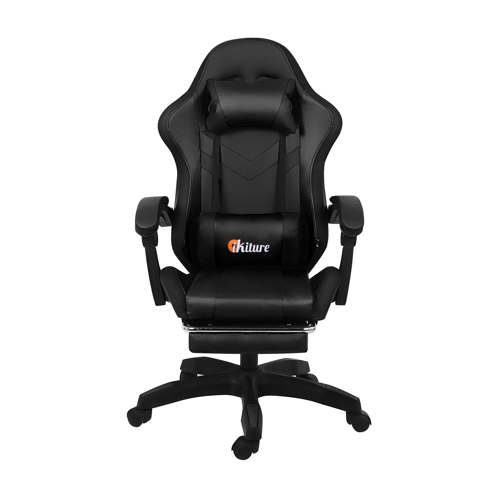 Oikiture Gaming Chair 7 RGB LED 8 Points Massage Racing Recliner Office Computer - Sunyee