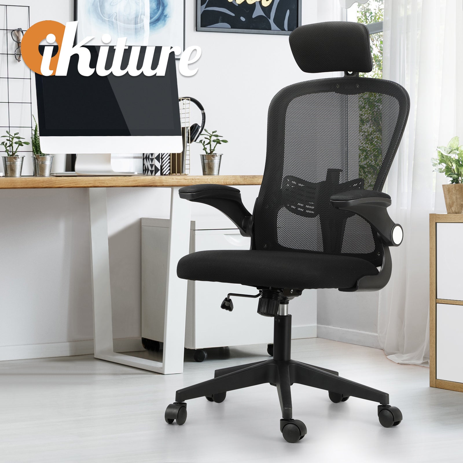 Oikiture Mesh Office Chair Executive Fabric Gaming Seat Racing Tilt Computer - Sunyee