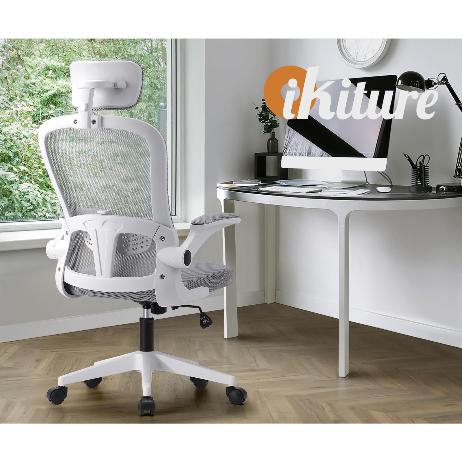 Oikiture Mesh Office Chair Executive Fabric Gaming Seat Racing Tilt Computer WH - Sunyee
