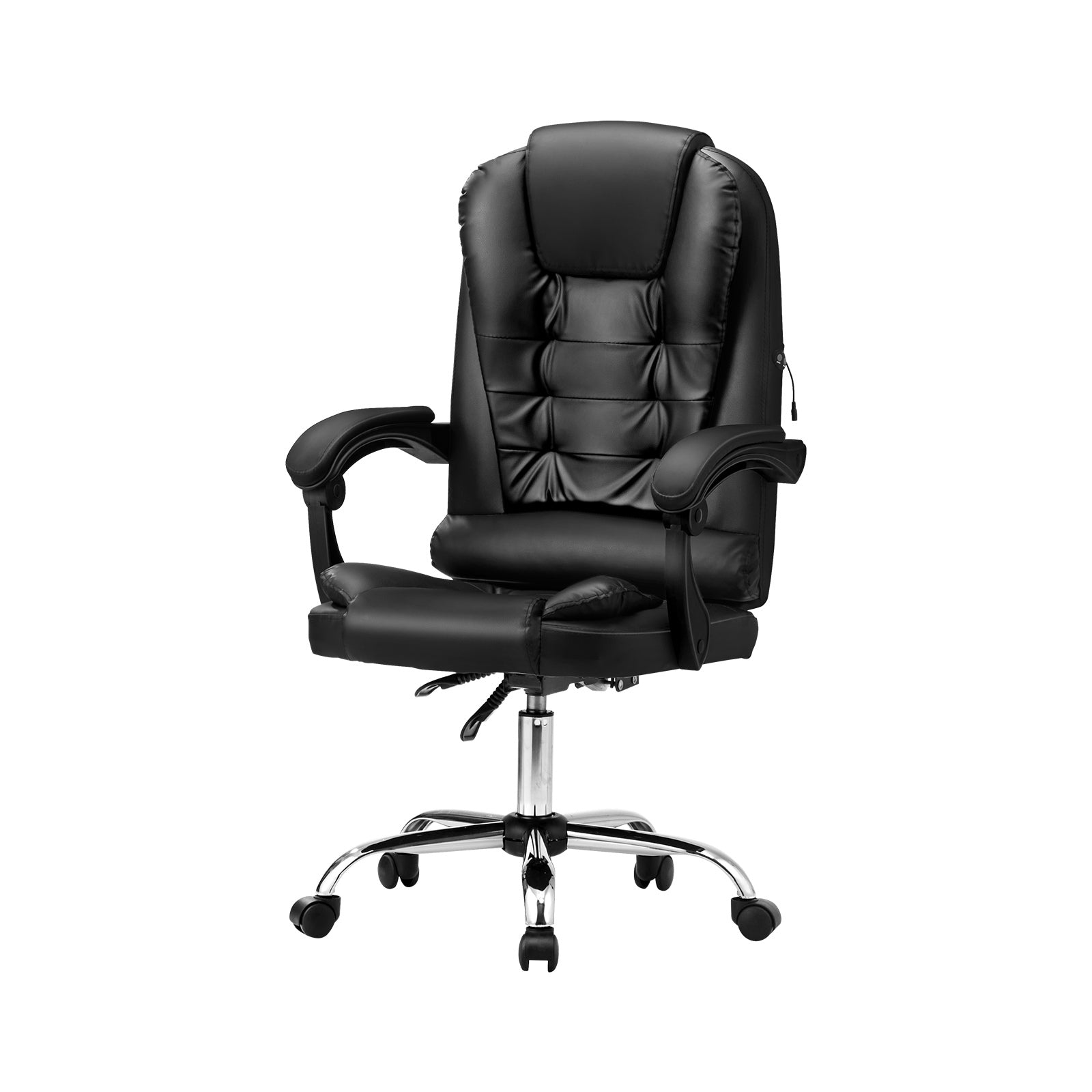 Oikiture Massage Office Chair Executive Gaming Racing Chairs PU Leather Black - Sunyee