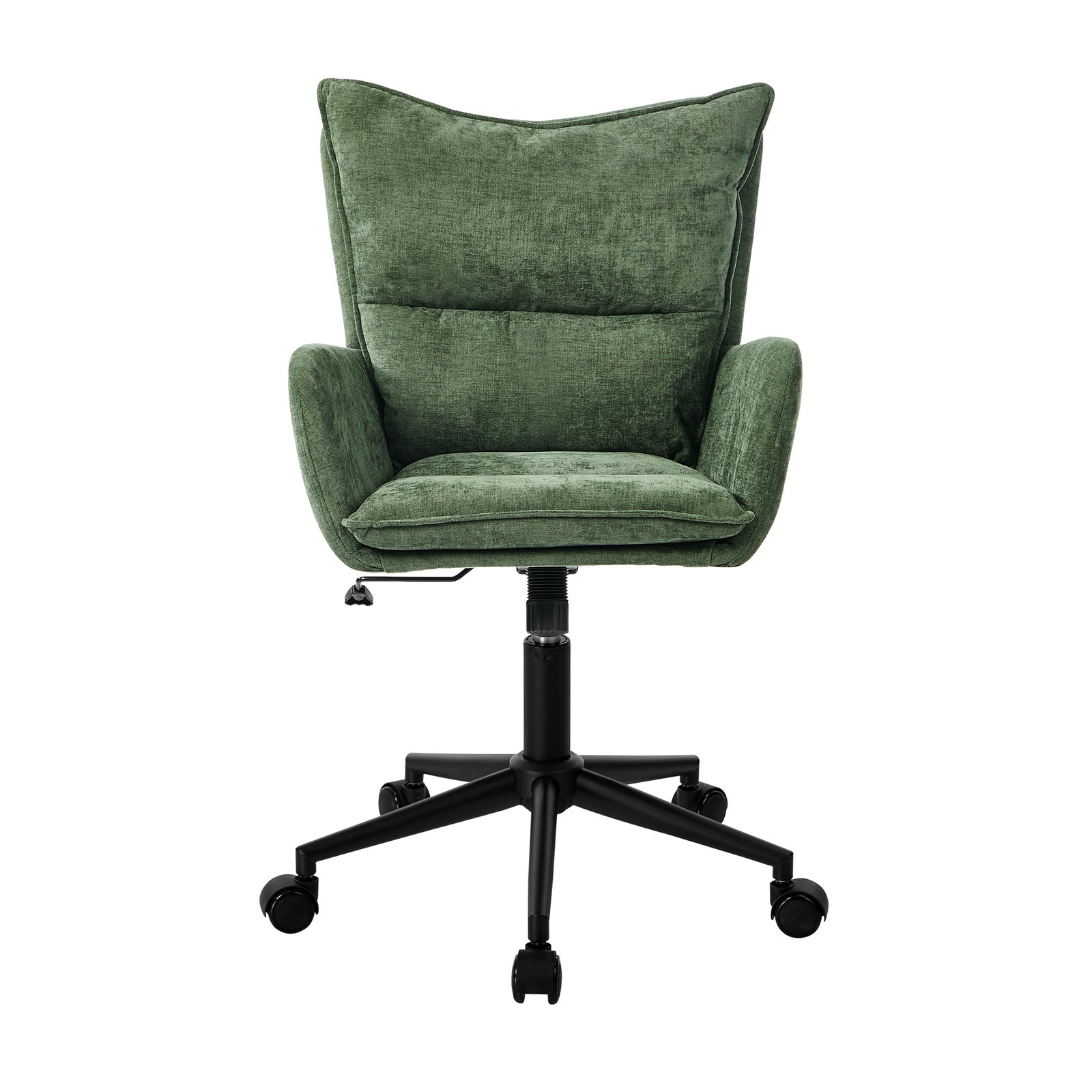 Oikiture Mid Back Office Chair Swivel Desk Chair Wide Seat Armrest Green