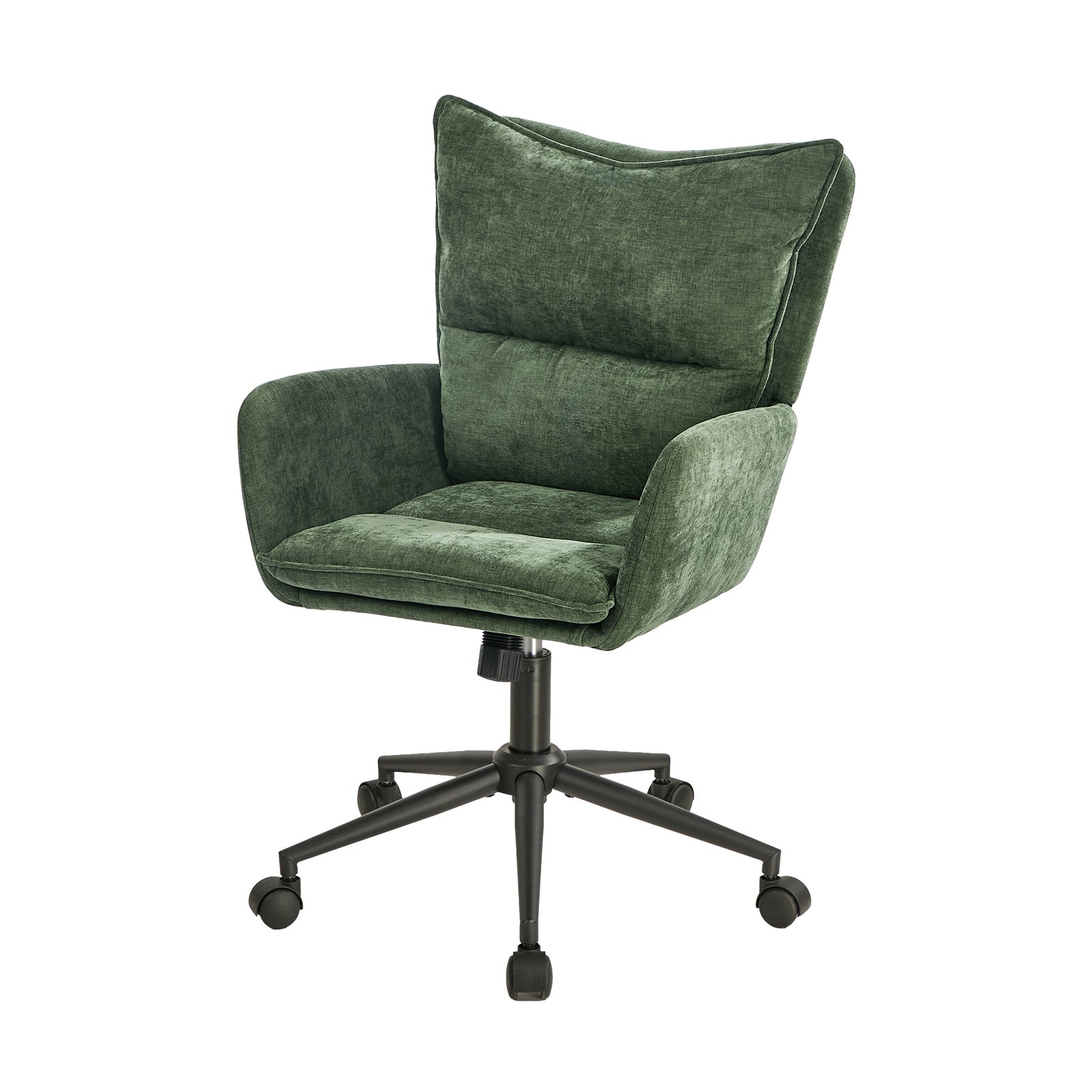 Oikiture Mid Back Office Chair Swivel Desk Chair Wide Seat Armrest Green