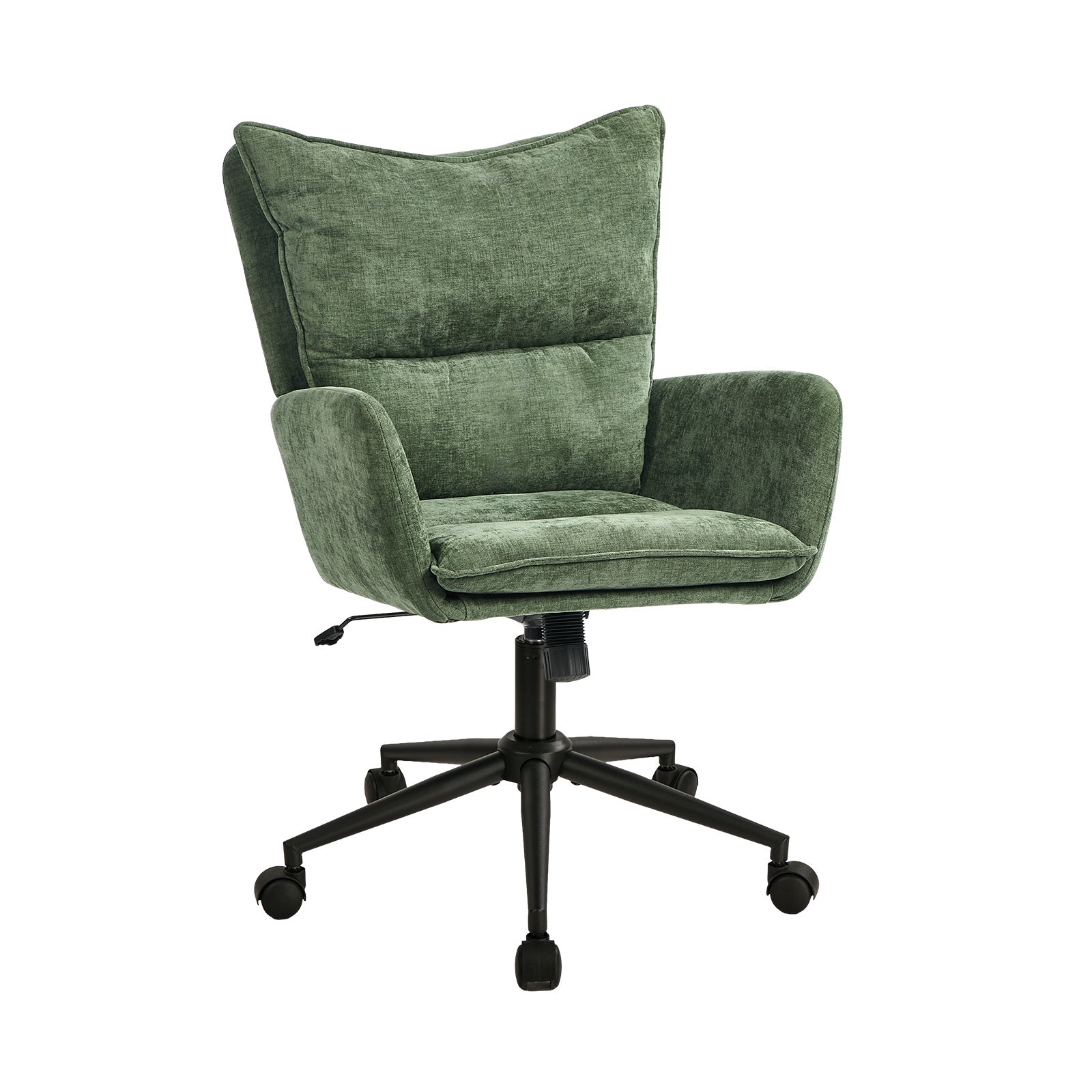 Oikiture Mid Back Office Chair Swivel Desk Chair Wide Seat Armrest Green
