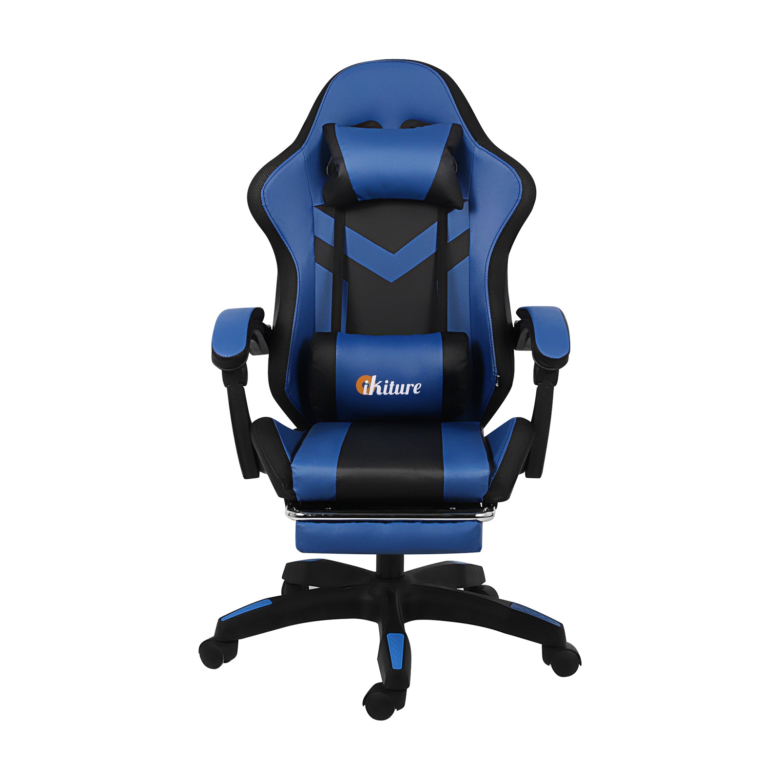 Oikiture Gaming Chair 7 RGB LED 8 Points Massage Racing Recliner Office Computer
