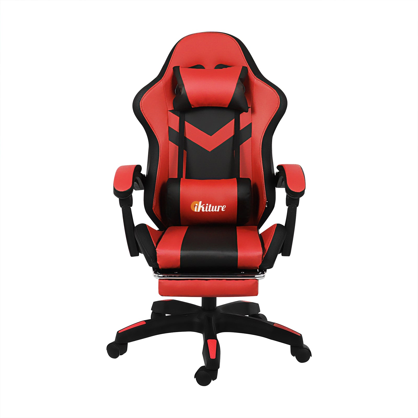 Oikiture Gaming Chair 7 RGB LED 8 Points Massage Racing Recliner Office Computer