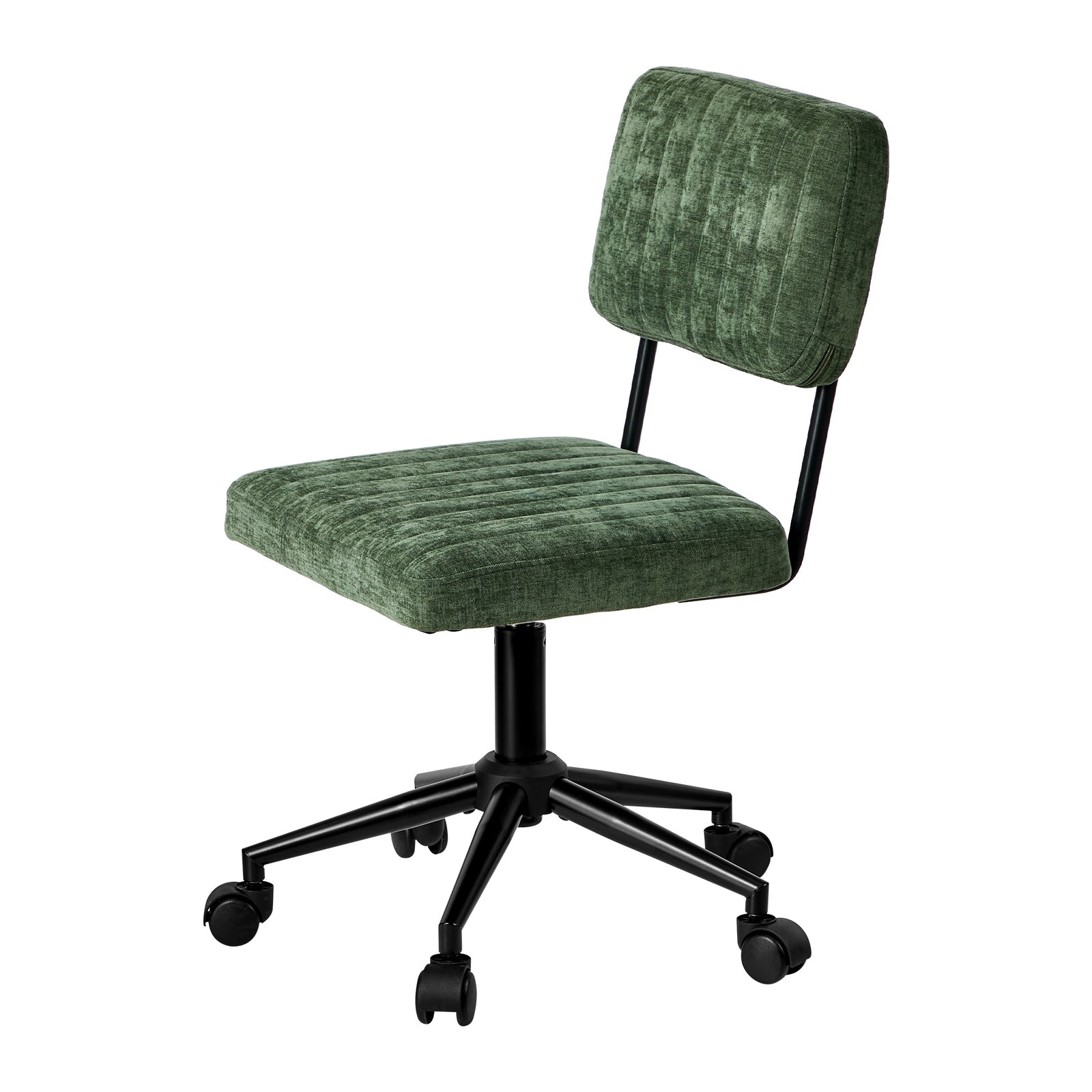 Oikiture Mid Back Armless Office Chair Swivel Computer Seat Polyester Green