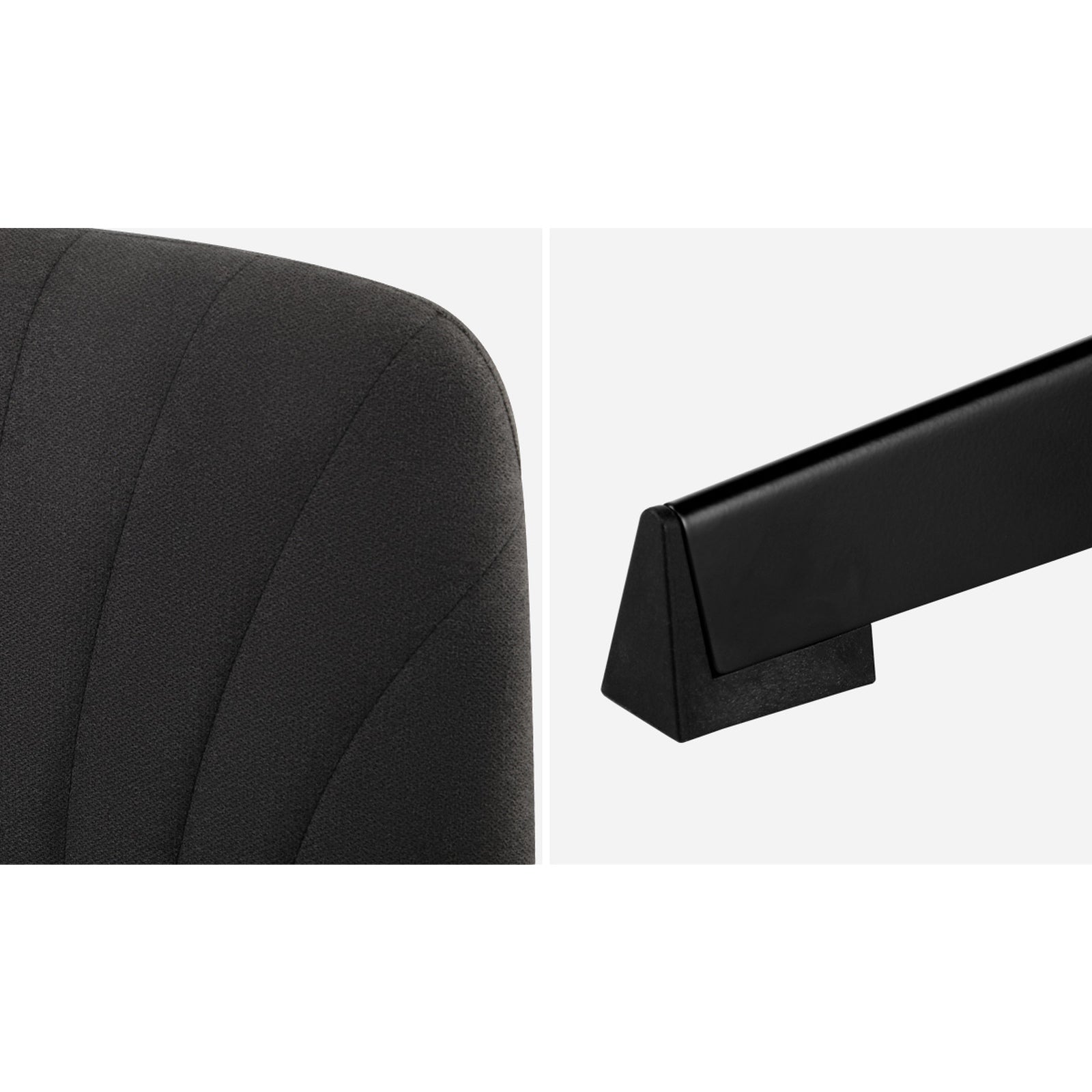 Oikiture Mid Back Armless Office Desk Chair Wide Seat Linen Charcoal No Wheels - Sunyee