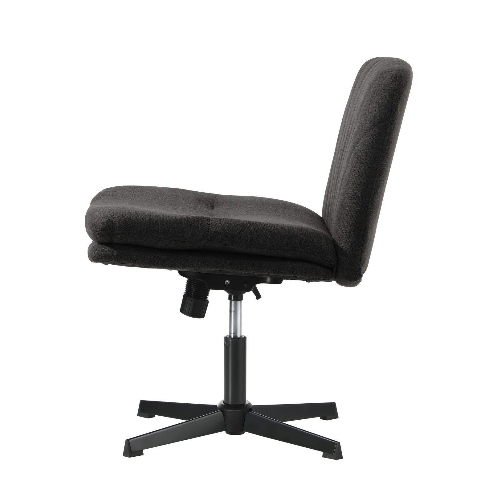 Oikiture Mid Back Armless Office Desk Chair Wide Seat Linen Charcoal No Wheels - Sunyee