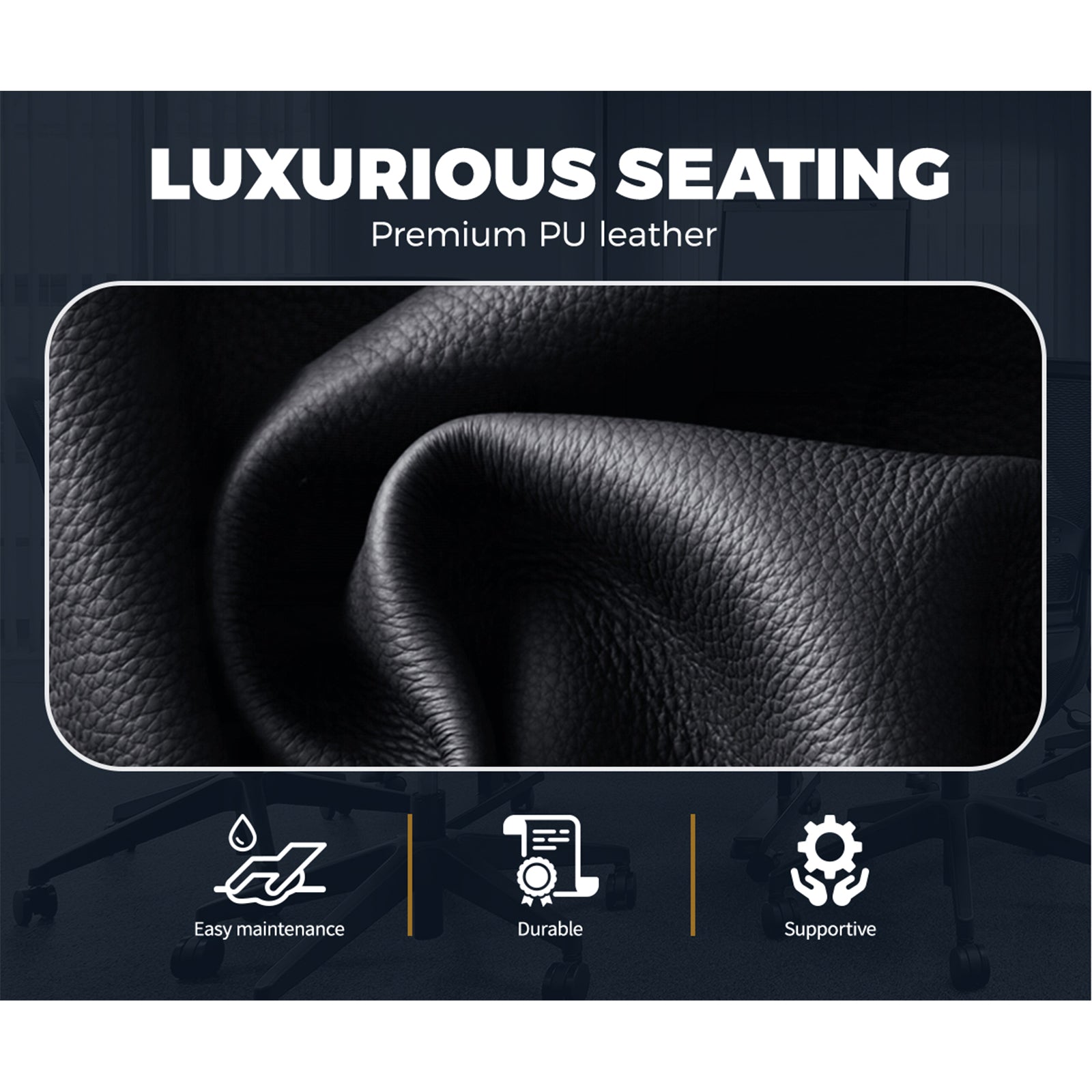 Oikiture Gaming Chair Office Executive Chairs Footrest Computer Seat PU Leather - Sunyee