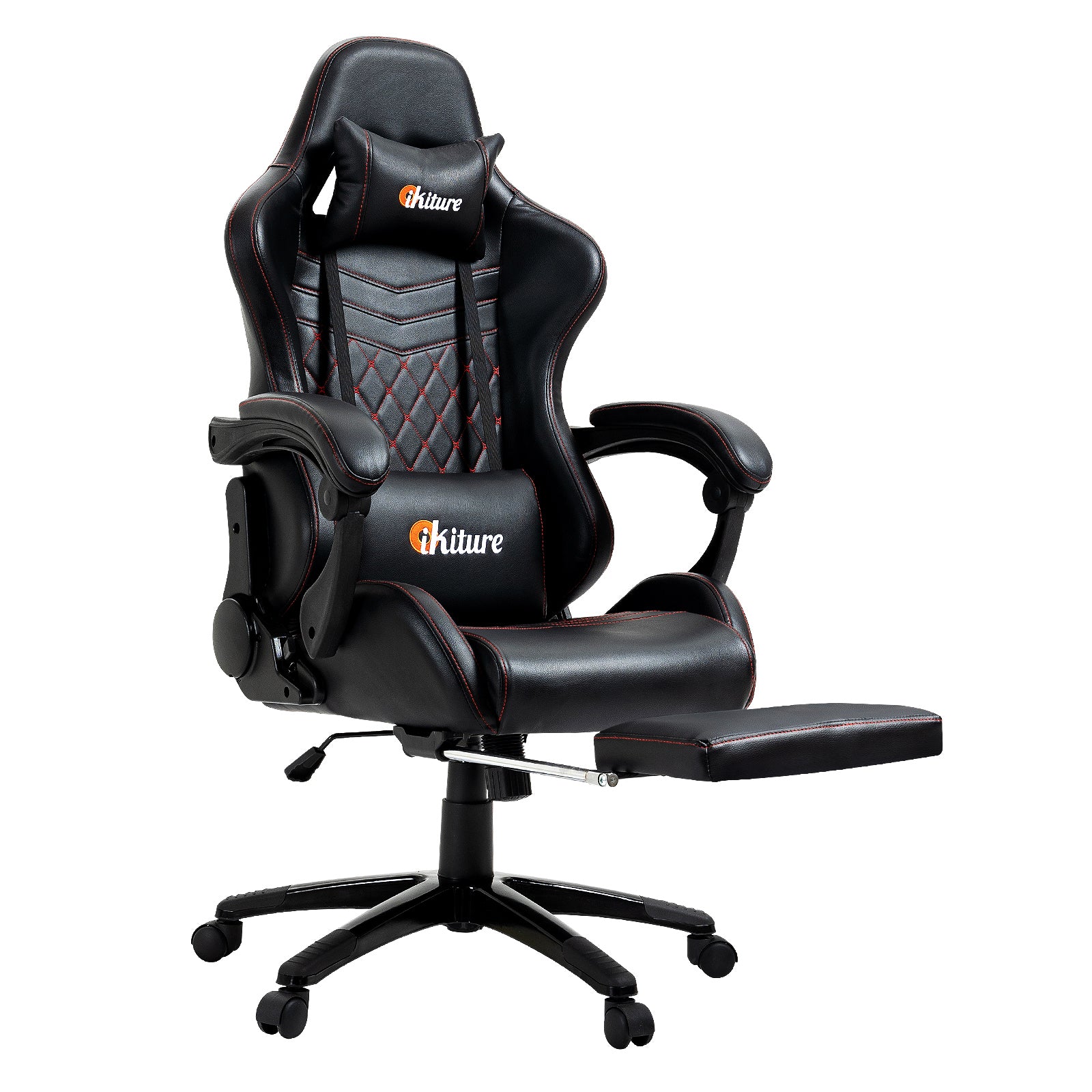 Oikiture Gaming Chair Office Chairs Computer Footrest Executive Seat PU Leather - Sunyee