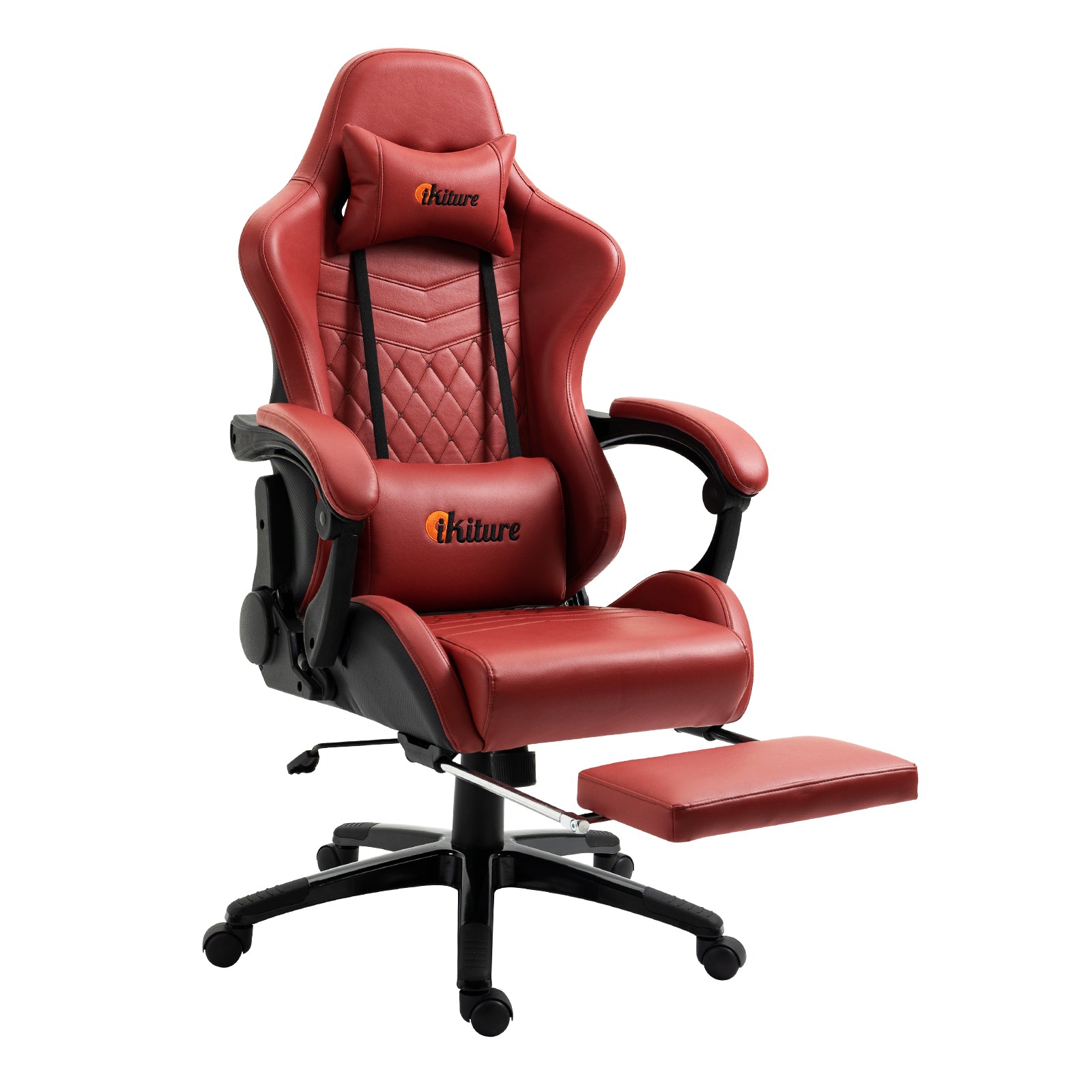 Oikiture Gaming Chair Office Chairs Computer Footrest Executive Seat PU Leather - Sunyee
