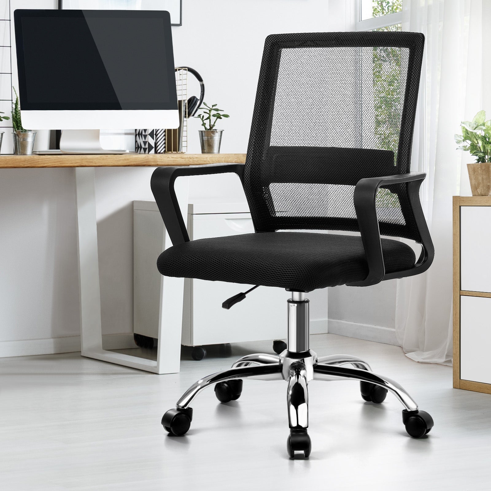 Oikiture Mesh Office Chair Executive Computer Seat Study Work Gaming Black - Sunyee