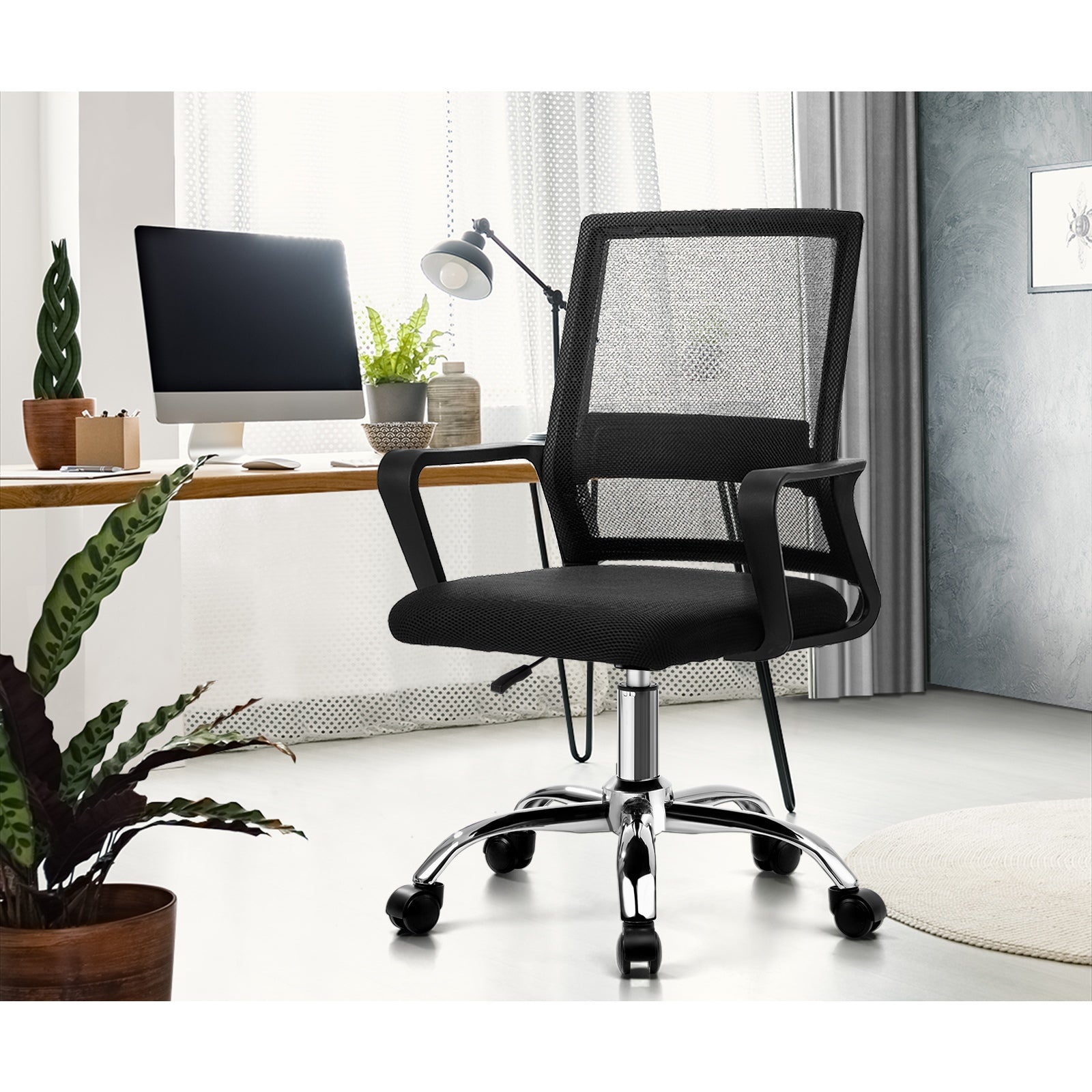 Oikiture Mesh Office Chair Executive Computer Seat Study Work Gaming Black - Sunyee