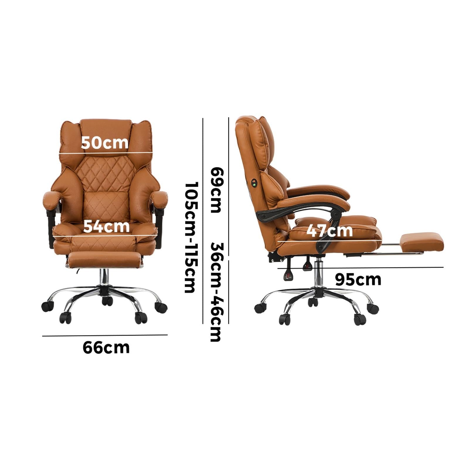 Oikiture Massage Office Chair Recliner Racing Chairs PU Footrest