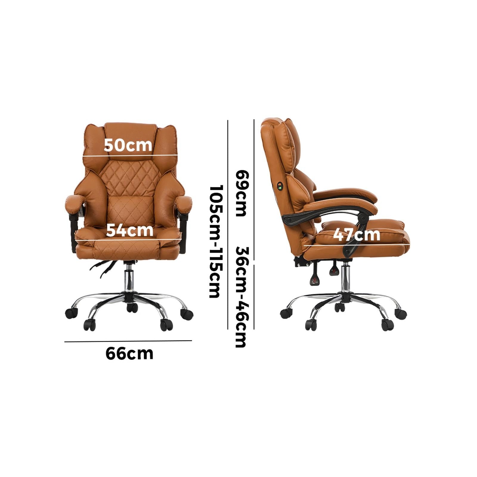 Oikiture Massage Office Chair Computer Racer PU Leather Seat Recliner
