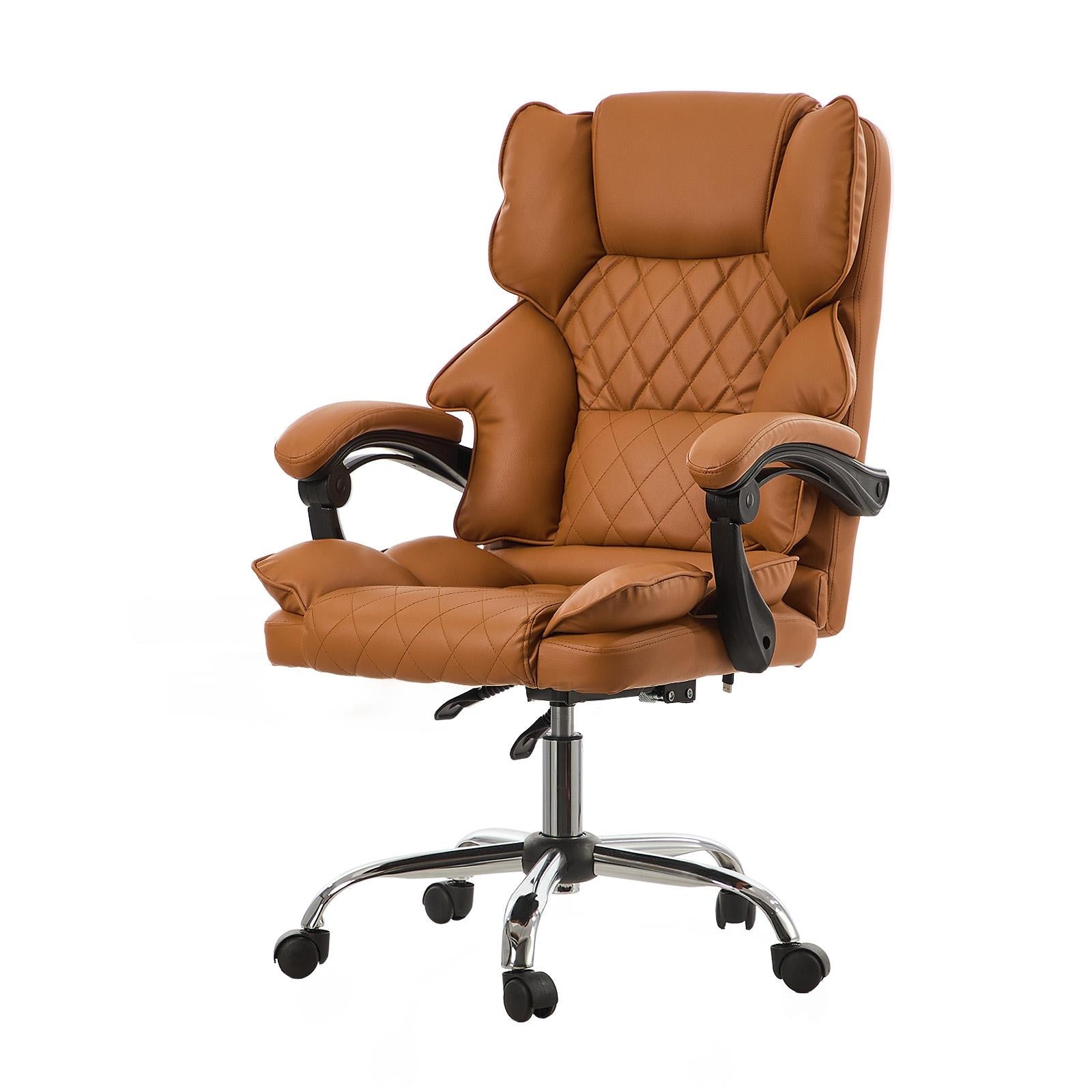 Oikiture Massage Office Chair Computer Racer PU Leather Seat Recliner